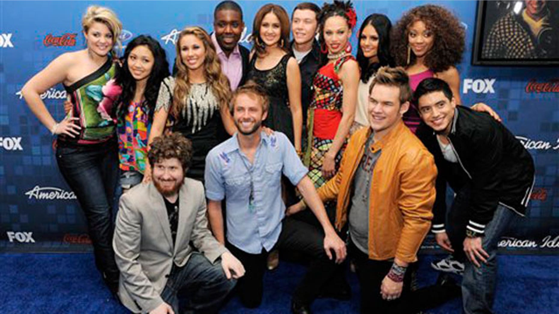 March 3: "American Idol" finalists pose together at the "American Idol" Finalists Party in Los Angeles. (AP)