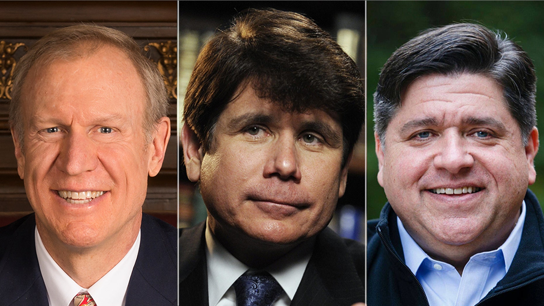 Illinois Gov. Bruce Rauner, left, is in a tough race against Democratic challenger J.B. Pritzker, right, who has ties to ex-Gov. Rod Blagojevich.