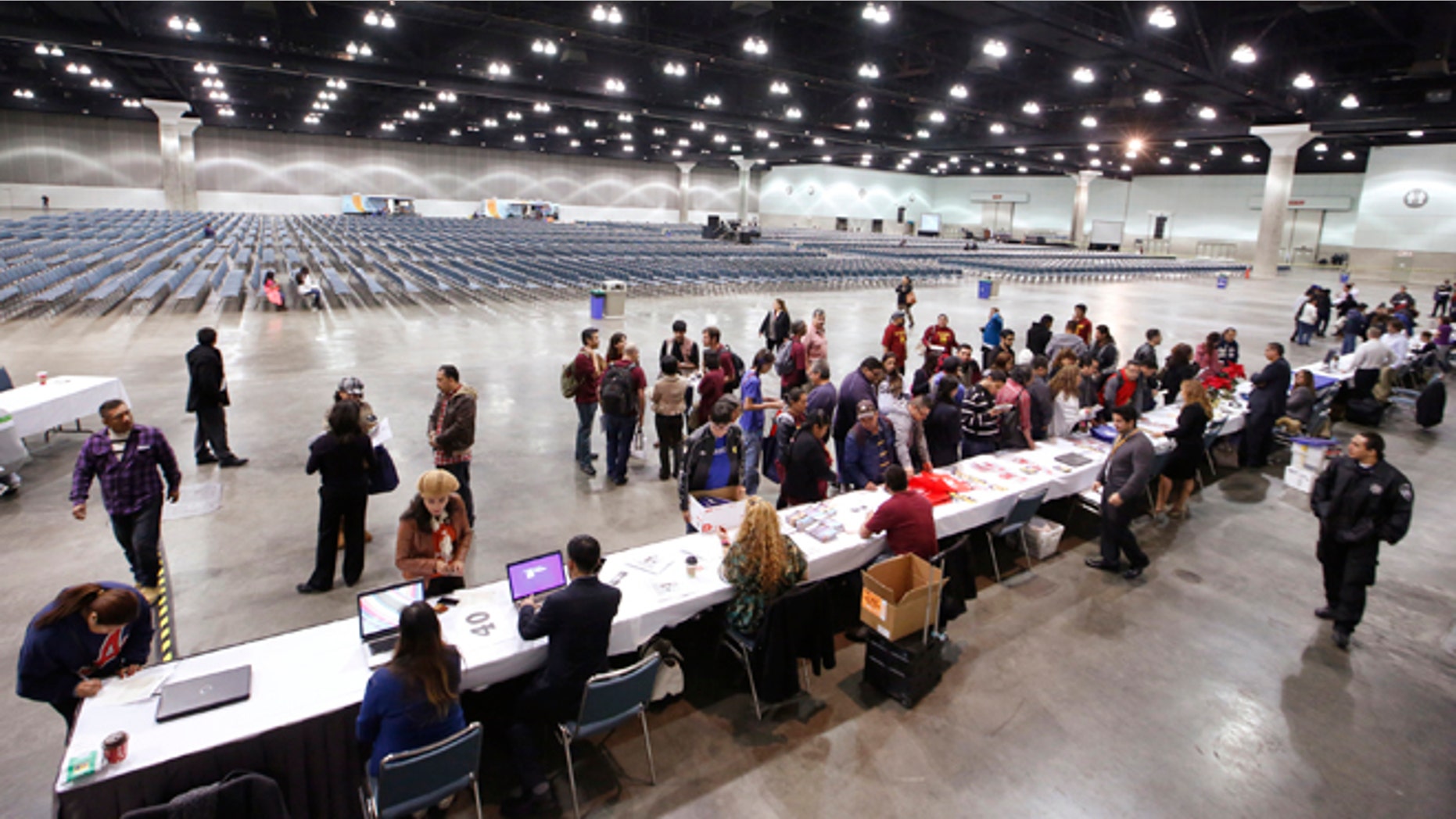 In this Sunday, Dec. 14, 2014 photo, thousands of immigrants arrive early to request information at the Immigration Relief Education forum organized by the Coalition for Humane Immigrant Rights of Los Angeles, CHIRLA, at the Los Angeles Convention Center. The event looks to educate immigrants on President Obamas Executive Action announcement expected to prevent the deportation of more than 4 million immigrant families. Applicants must prove they were in the country five years, not an easy task for some living in the shadows. (AP Photo/Damian Dovarganes)