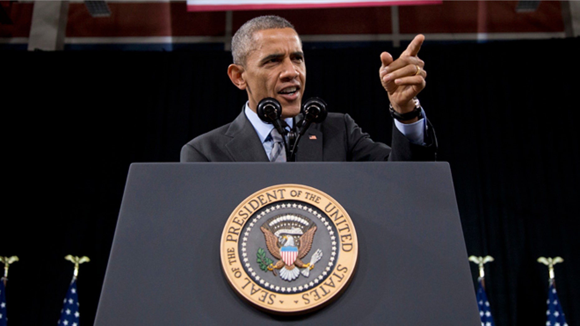 FILE - In this Nov. 21, 2014, file photo, U.S. President Barack Obama speaks about immigration at Del Sol High School in Las Vegas. Obama's plan to protect from deportation an estimated 5 million people living in the United States illegally suffered another setback Monday, Nov. 9, 2015, in a ruling from a New Orleans-based federal appeals court. In a 2-1 ruling, the 5th U.S. Circuit Court of Appeals upheld a Texas-based federal judge's injunction blocking the administration's immigration initiative. (AP Photo/Carolyn Kaster, File)