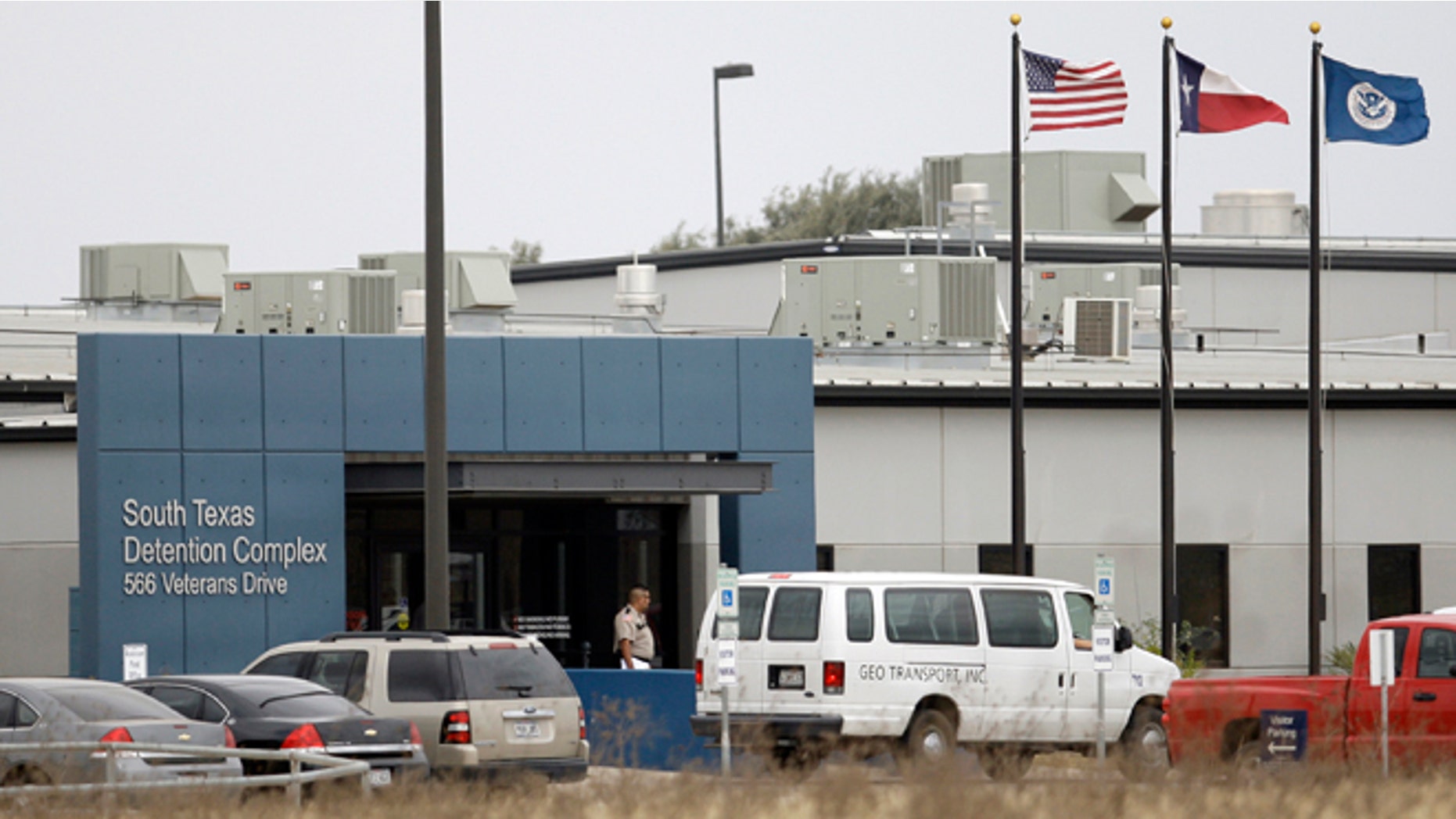 FILE - This Feb. 10, 2009 file photo shows the privately-run South Texas Detention Center in Pearsall, Texas. According to a new report by a prison reform advocacy group, U.S. Customs and Immigration Enforcement has to pay for 3,225 immigrant beds daily at five detention facilities in Texas _ the most of any state _ but the agency has not disclosed how many of those beds are left empty. The report alleges the quota system encourages incarceration and could be wasteful in times of slower immigration. (AP Photo/Eric Gay, File)