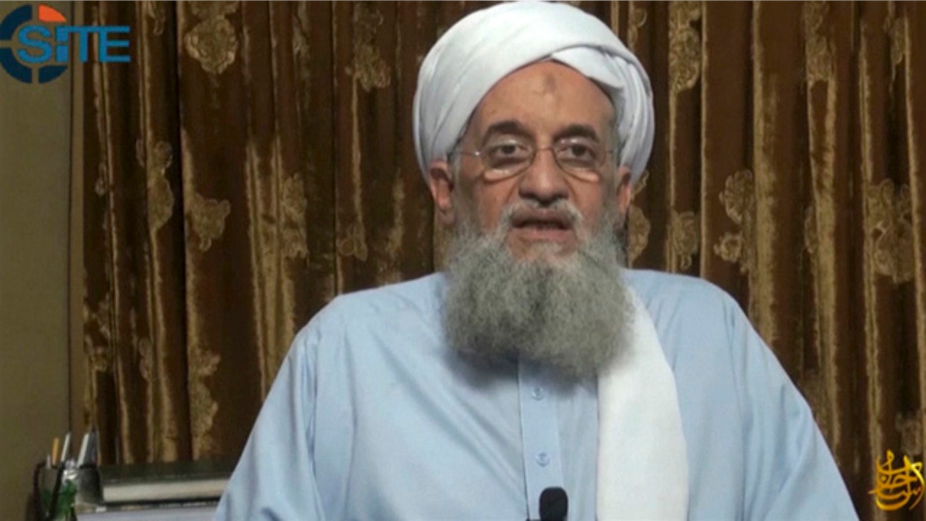 September 4, 2014: In this image taken from video, Ayman al-Zawahri, head of Al Qaeda, delivers a statement in a video which was seen online by the SITE monitoring group. (AP Photo/Al-Qaida via SITE via APTN)