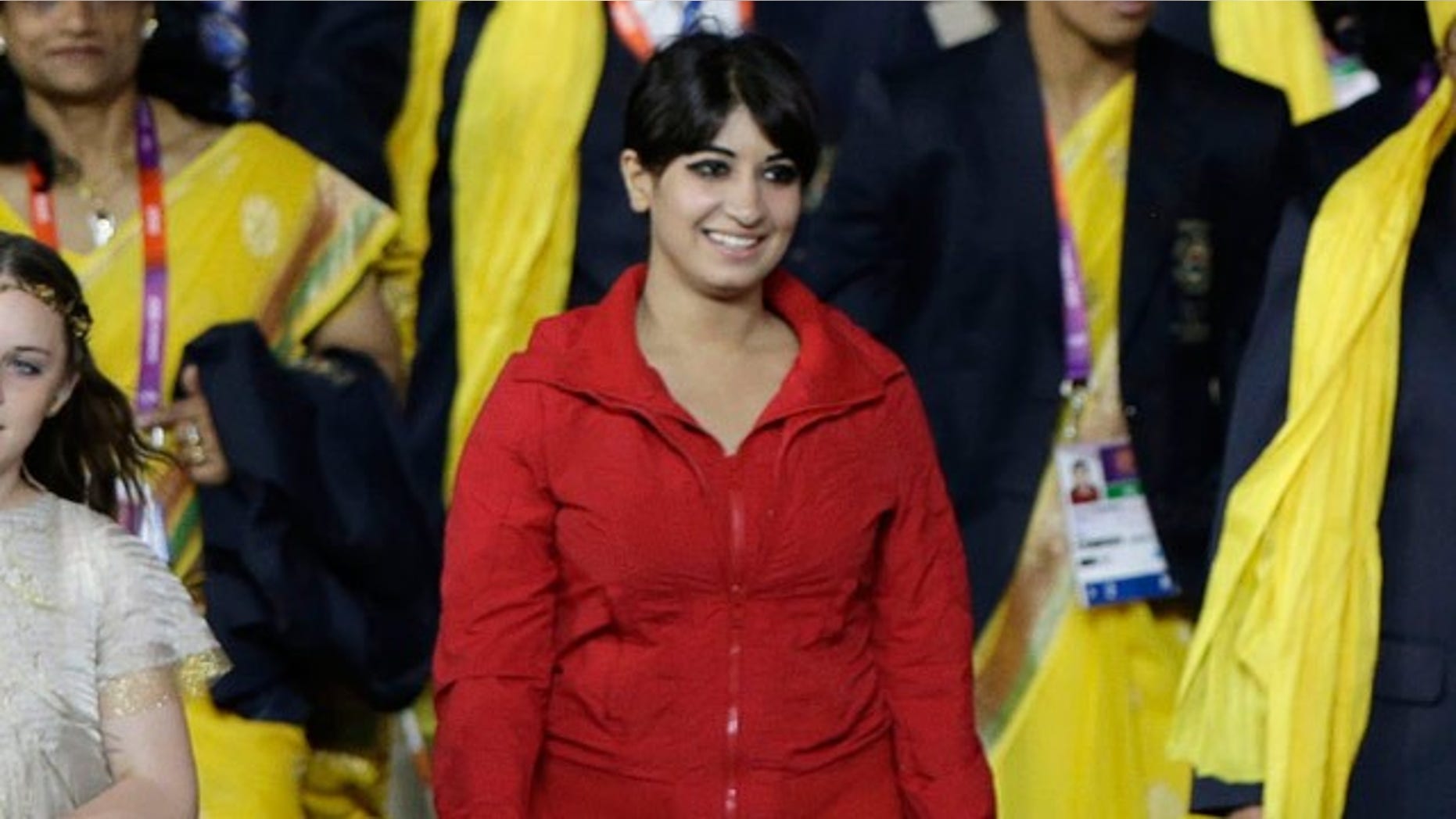 July 27, 2012: A cast member is shown walking with the Indian team during the Opening Ceremony at the 2012 Summer Olympics.