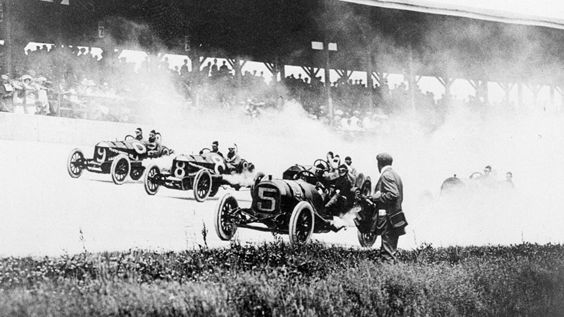Scene from the first Indy 500