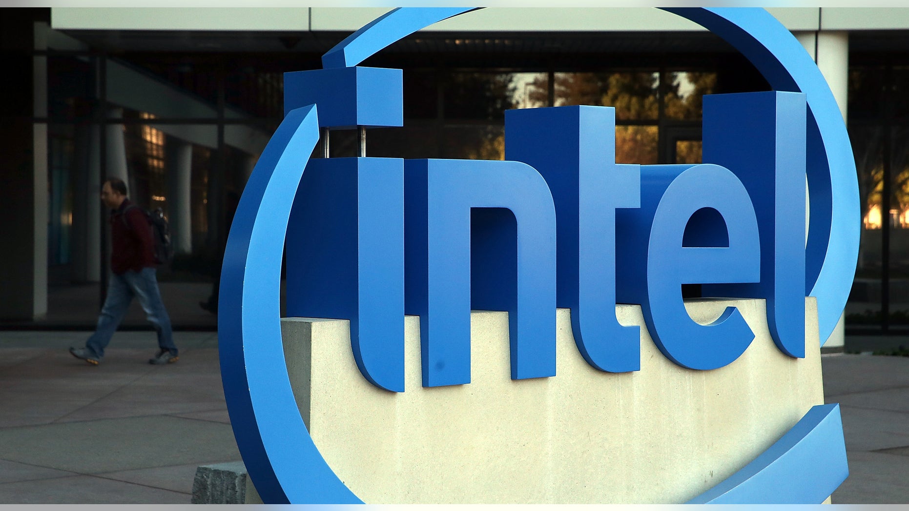File photo: SANTA CLARA, CA - JANUARY 16: The Intel logo is displayed outside of the Intel headquarters on January 16, 2014 in Santa Clara, California. (Photo by Justin Sullivan/Getty Images)