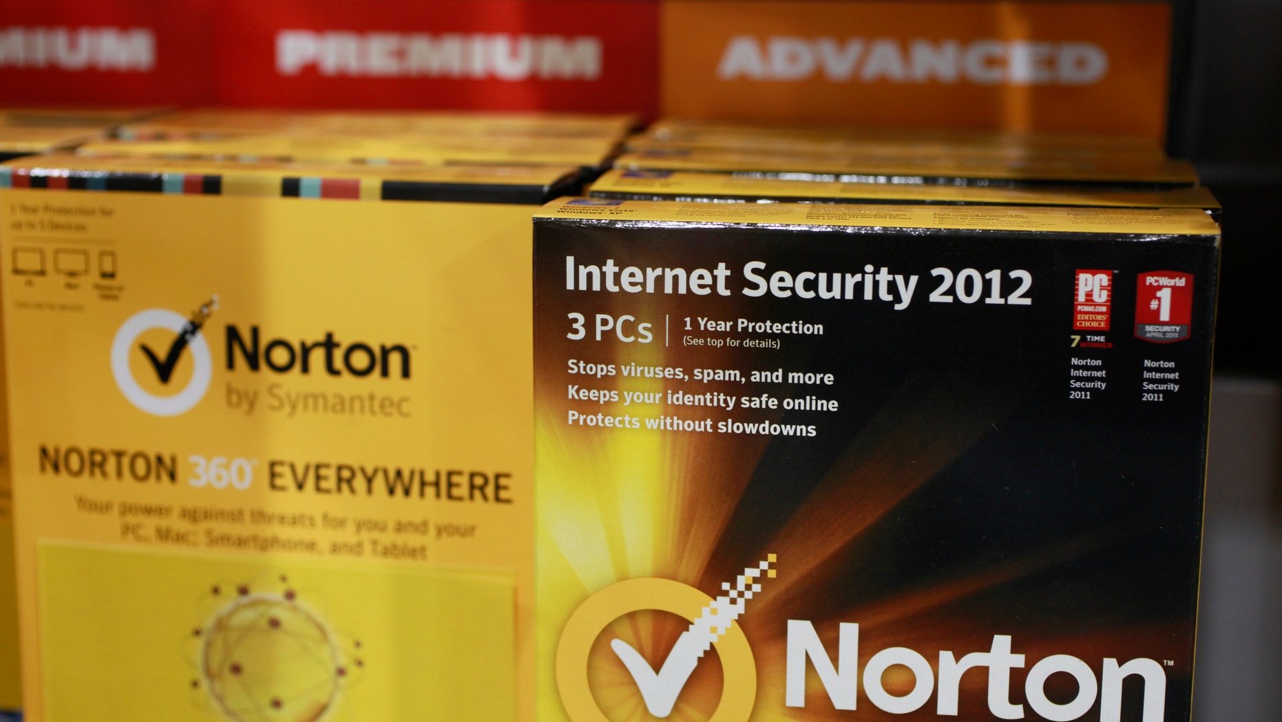 July 6, 2012: Norton's Internet Security 2012 software for computer security on display at Best Buy in Mountain View, Calif.