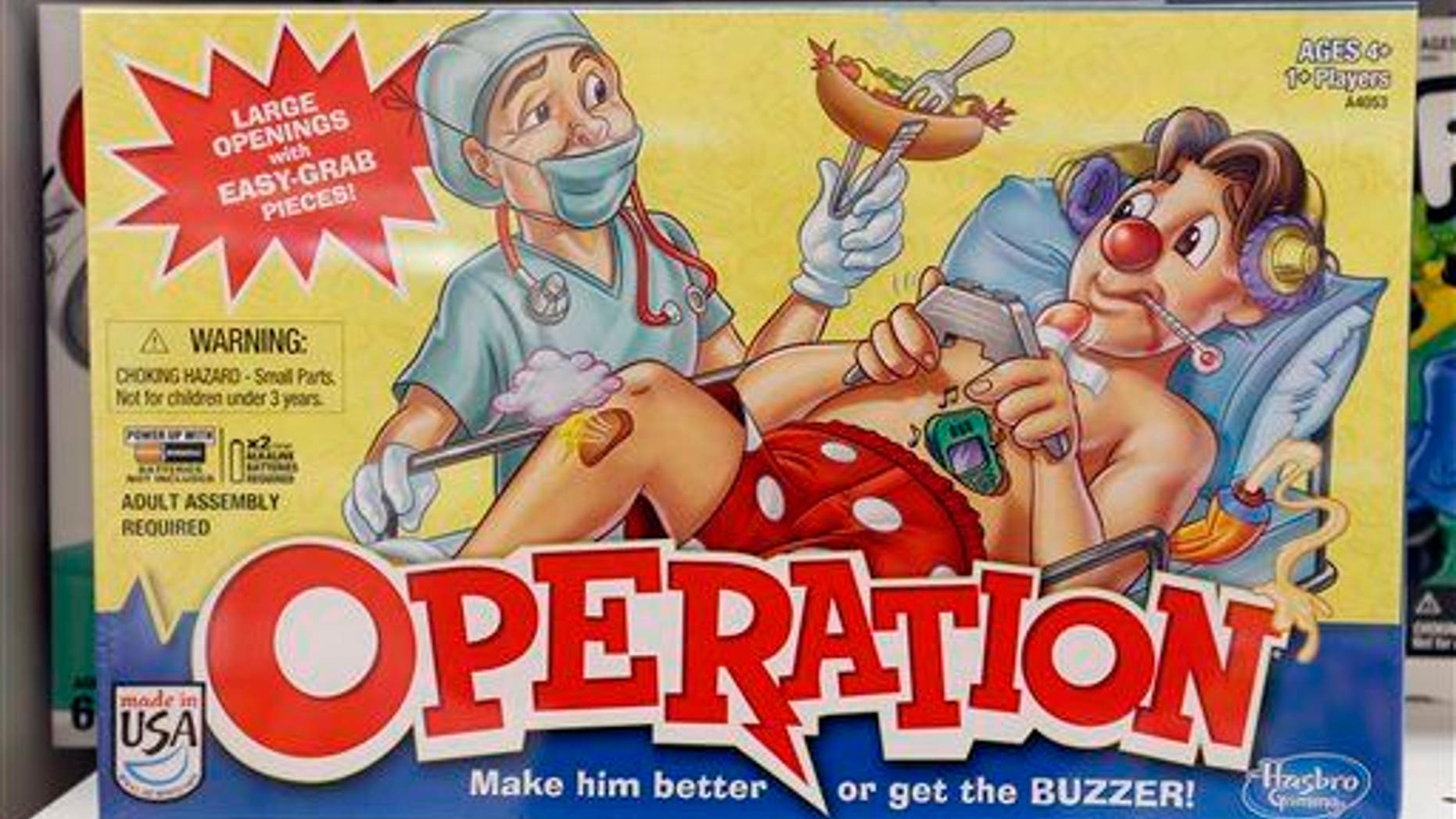 The game Operation is on display at a Toys R Us store.