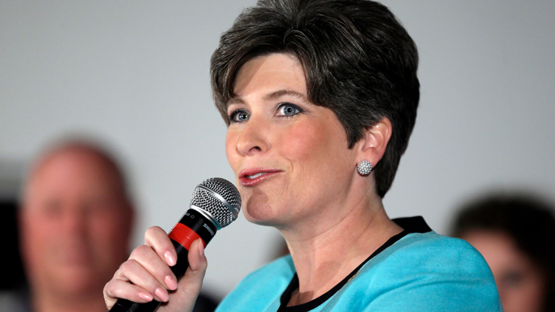 State Sen. Joni Ernst speaks to supporters at a primary election night rally after winning the Republican nomination for the U.S. Senate, Tuesday, June 3, 2014, in Des Moines, Iowa.