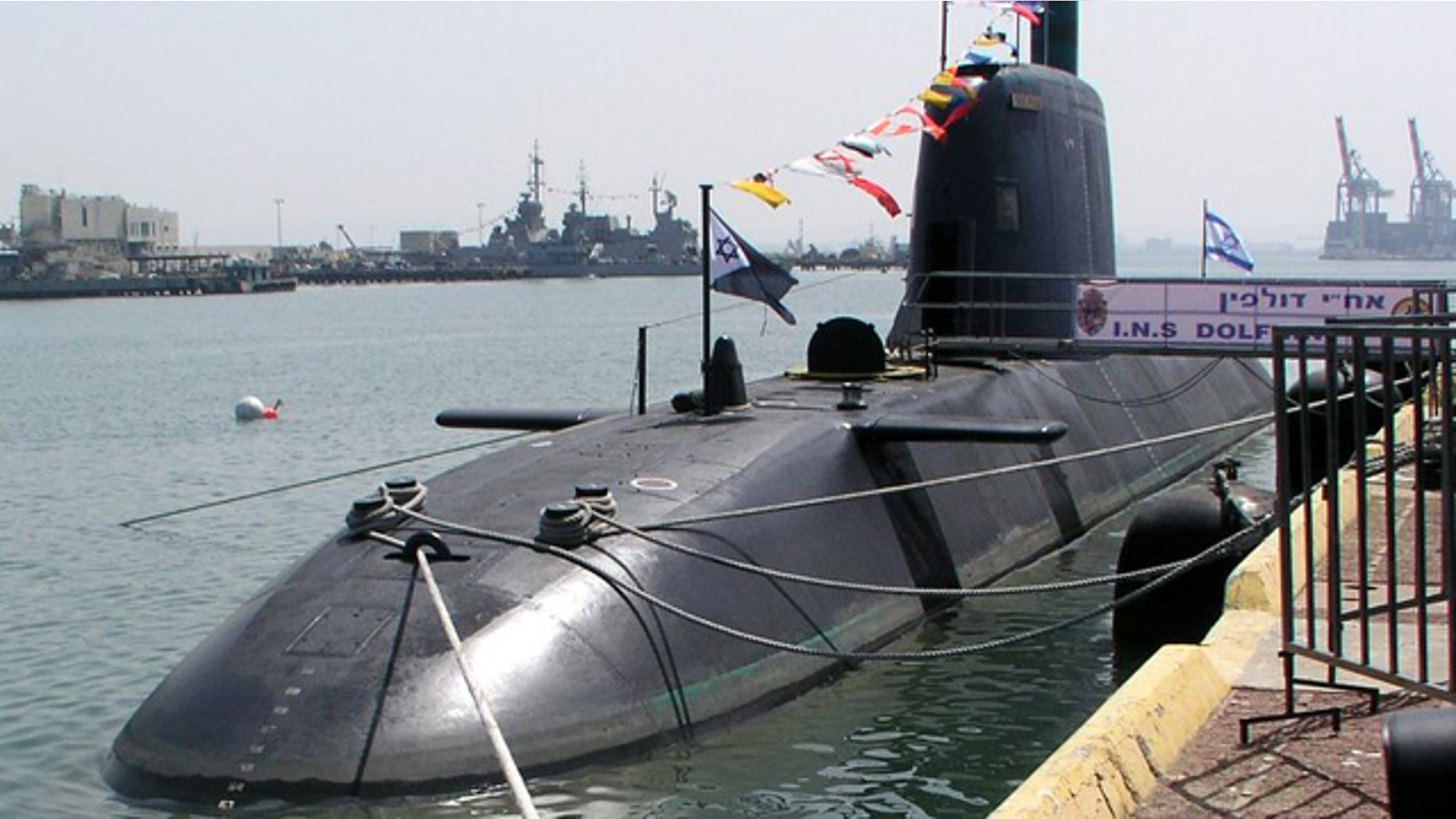 An Israeli Dolphin-class submarine, long assumed to be assumptions "second strike" nuclear missile platforms.