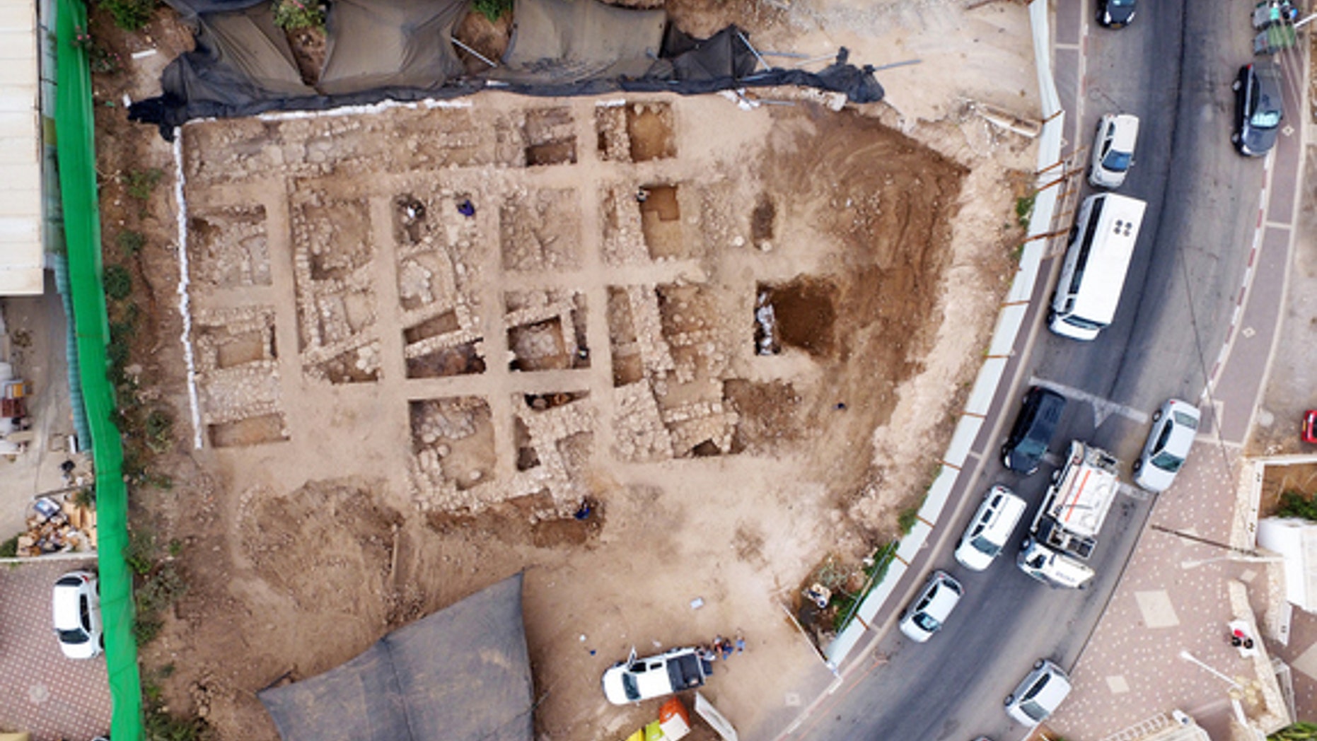 A photo from above the citadel, taken during the excavation.