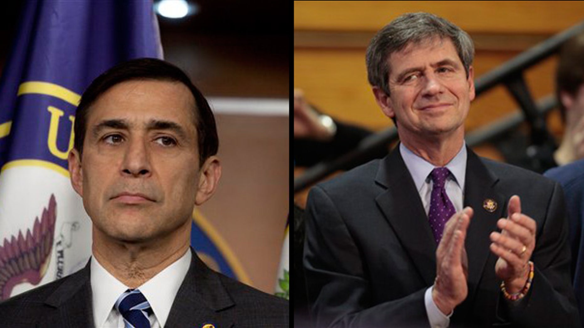 Rep. Darrell Issa (r) said Tuesday that Rep. Joe Sestak's (l) allegation that the White House offered him a job to coax him out of a race against Arlen Specter could be an "impeachable" offense. (AP)