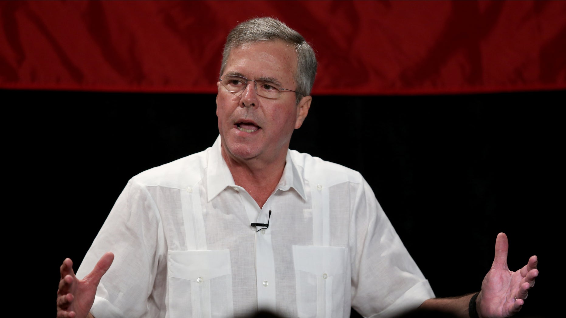 SWEETWATER, FL - MAY 18: Former Florida Governor and potential Republican presidential candidate Jeb Bush speaks to supporters during a fundraising event at the Jorge Mas Canosa Youth Center on March 18, 2015 in Sweetwater, Florida. Mr. Bush is thought to be seeking to run for the Republican nomination but he has yet to formally announce his intentions. (Photo by Joe Raedle/Getty Images)