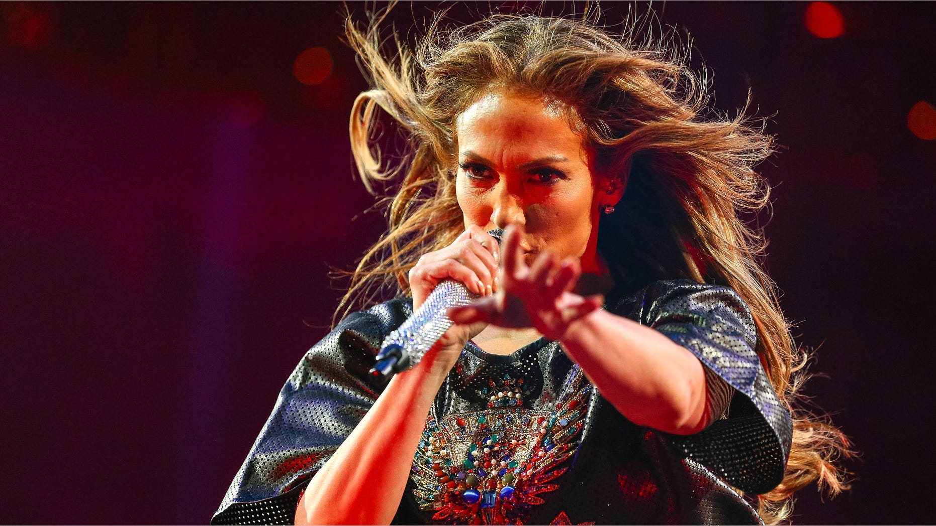 Jennifer Lopez onstage at Power 106 FM's Powerhouse at Honda Center on May 17, 2014 in Anaheim, California.