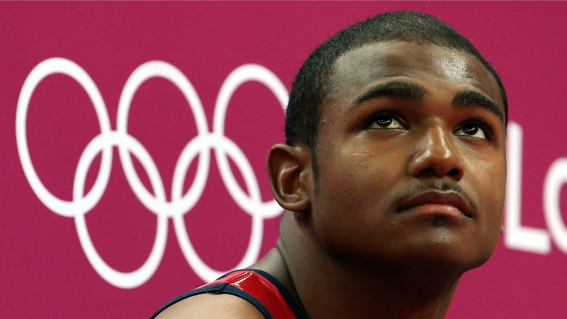 LONDON, ENGLAND - AUGUST 01: John Orozco of the United States looks on after competing on the pommel horse in the Artistic Gymnastics Men's Individual All-Around final on Day 5 of the London 2012 Olympic Games at North Greenwich Arena on August 1, 2012 in London, England. (Photo by Ronald Martinez/Getty Images)