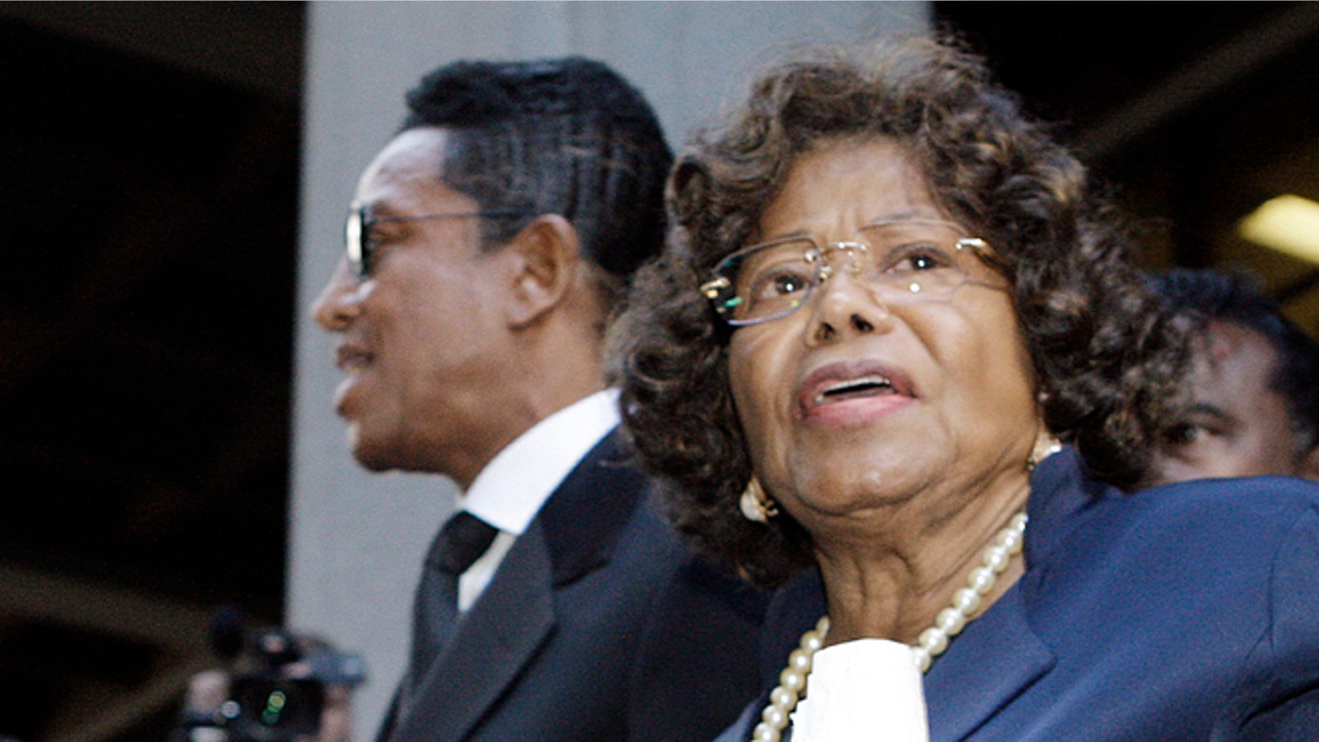 Nov. 29, 2011: In this photo, Michael Jackson's mother Katherine Jackson and brother Jermaine Jackson leave after the sentencing of Conrad Murray at the Los Angeles Criminal Justice Center.