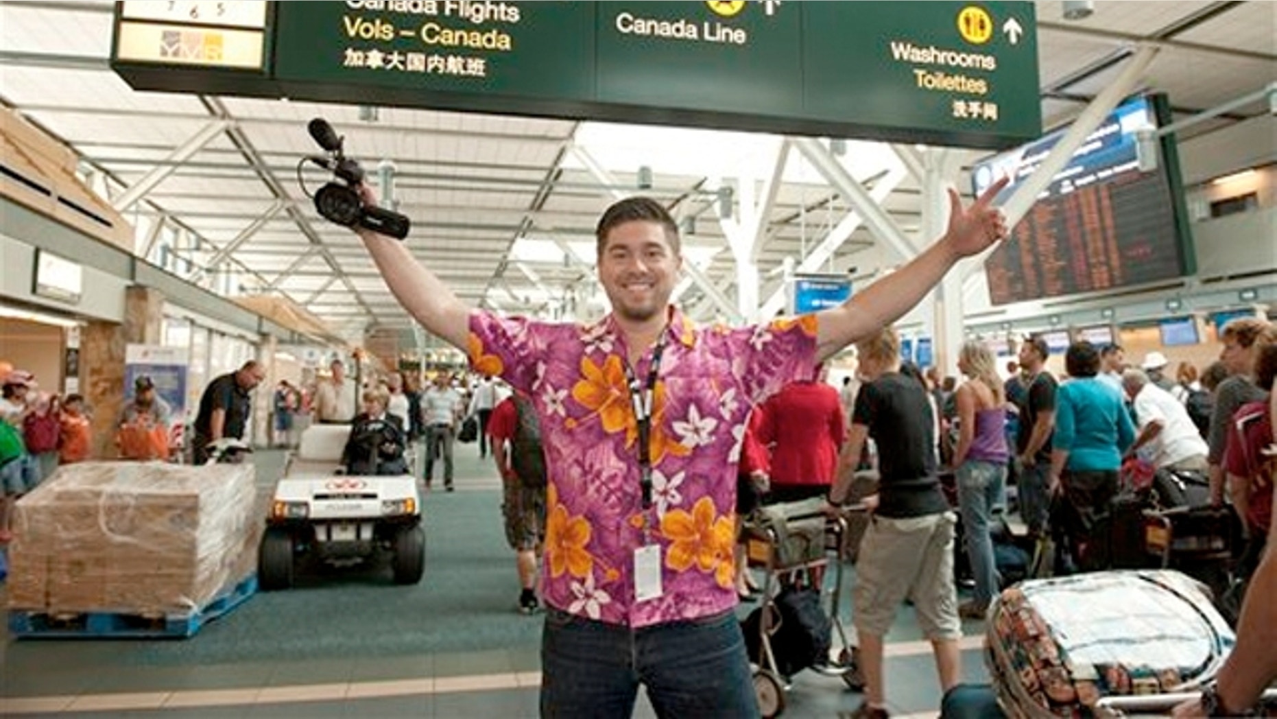 August 2011: Jaeger Mah at the Vancouver International Airport in Canada, where he's been living since he embarked on his unusual sojourn as the winner of a contest sponsored by the airport to mark its 80th year.