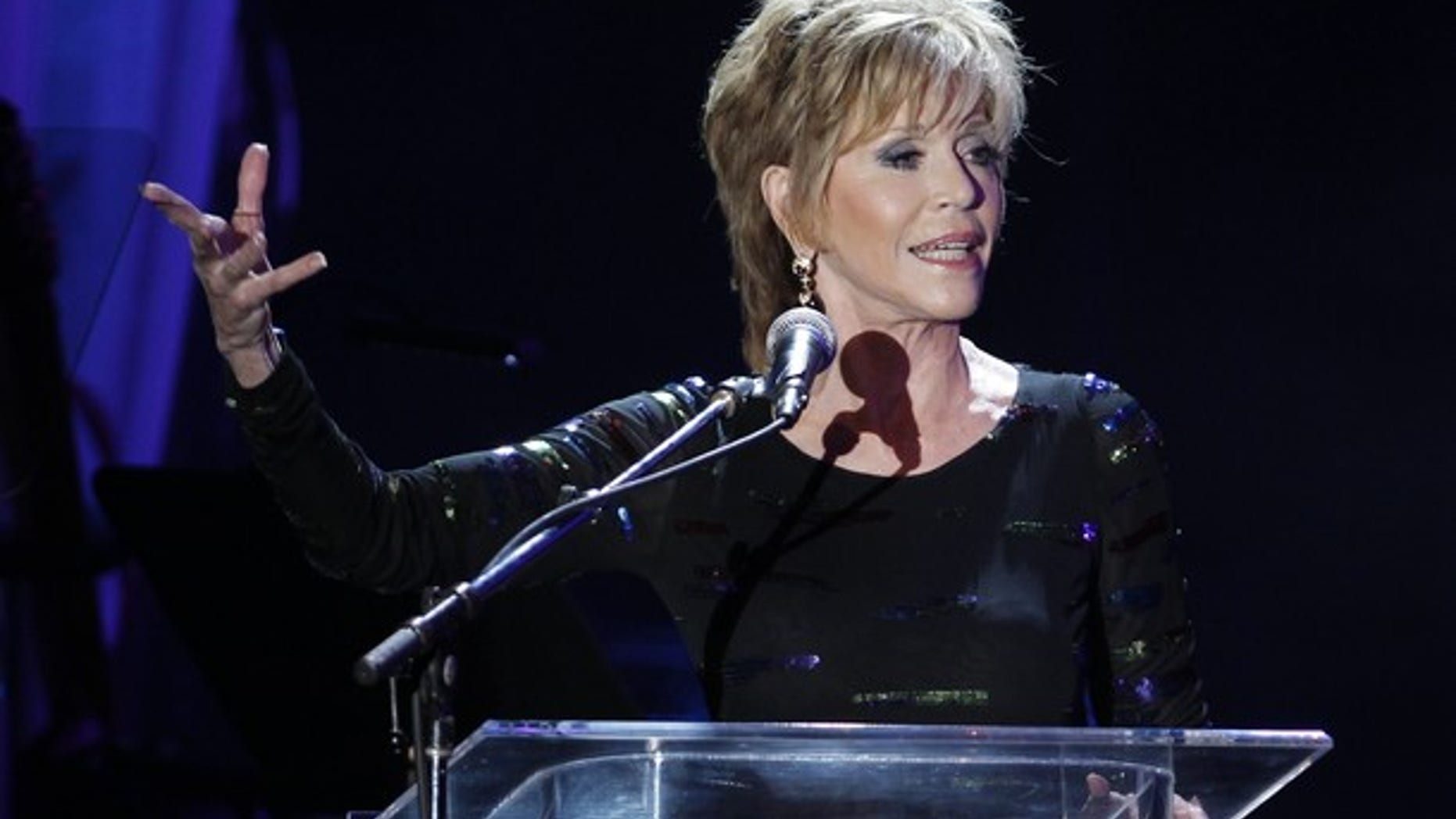 Feb. 11: Jane Fonda presents an honorary award to Richard Branson during the 2012 Pre-Grammy Gala & Salute to Industry Icons at the Beverly Hilton Hotel in Beverly Hills