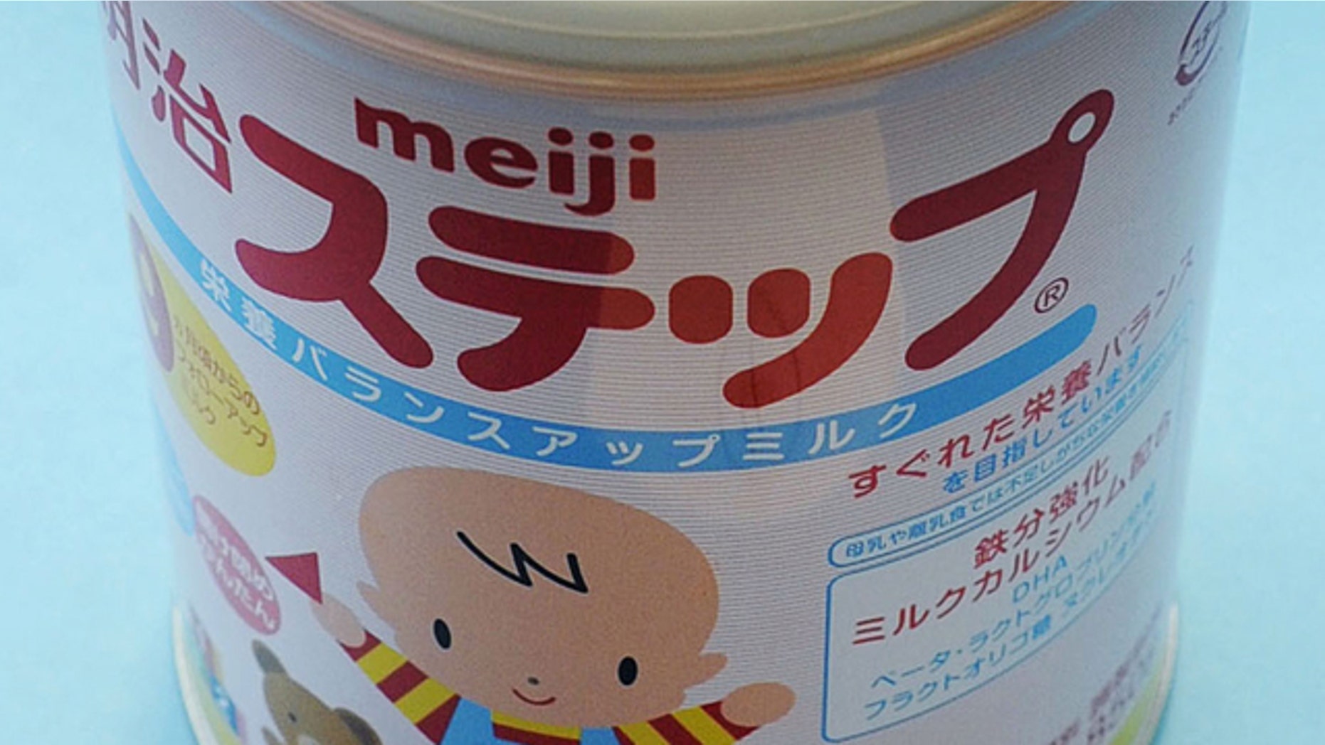 A canned powdered milk for infants Meiji Step, manufactured and sold by Japan's major food and candy maker Meiji Co.