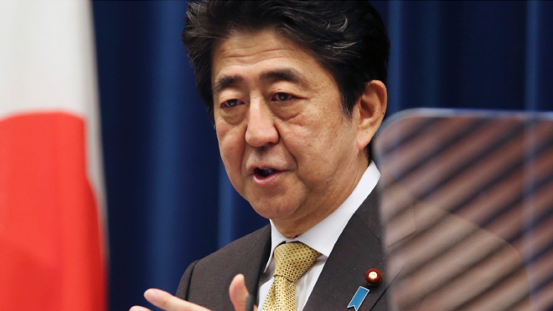 Sept. 25: Japanese Prime Minister Shinzo Abe speaks during a press conference at the Prime Minister's Office in Tokyo.