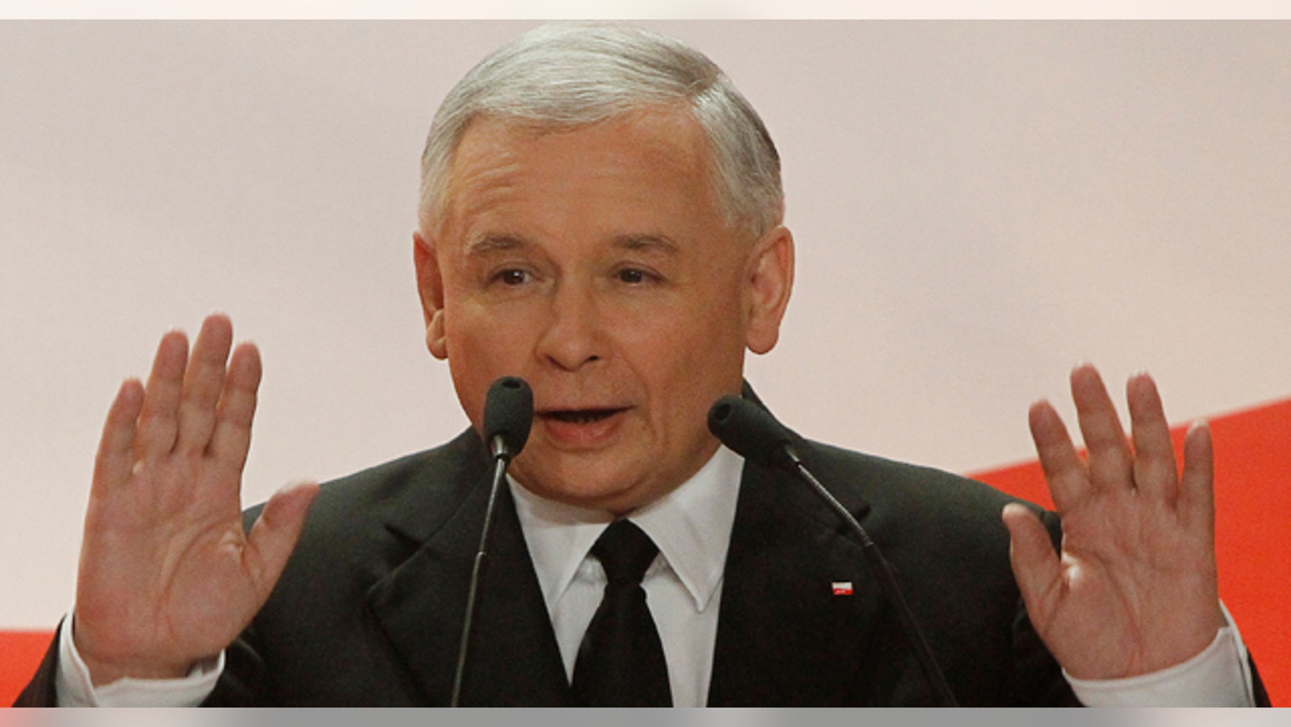 June 20: Jaroslaw Kaczynski, presidential candidate of Poland's Law and Justice Party speaks at his party election headquarters for his supporters after acknowledging exit polls for the early Presidential elections in Warsaw, Poland. (AP)