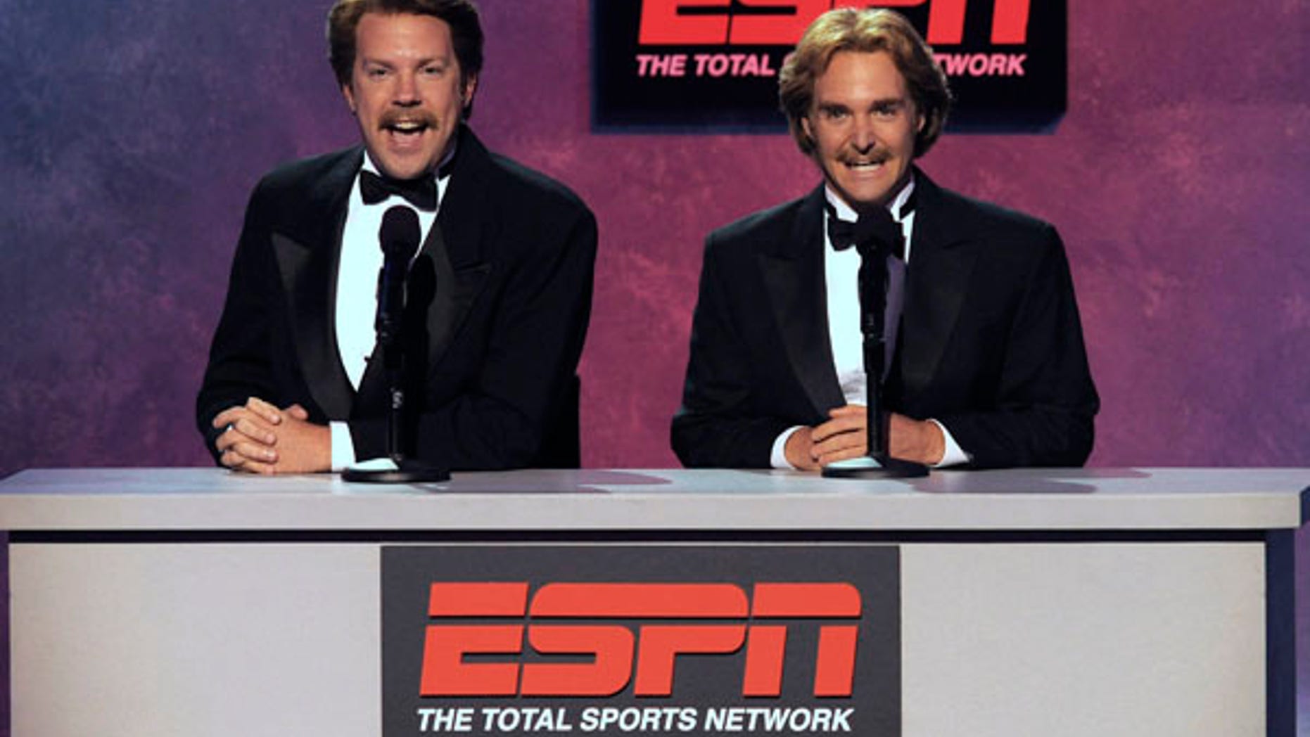 Jason Sudeikis, left, and Will Forte are seen at the ESPY Awards on Wednesday, July 14, 2010 in Los Angeles. (AP Photos/Chris Pizzello)