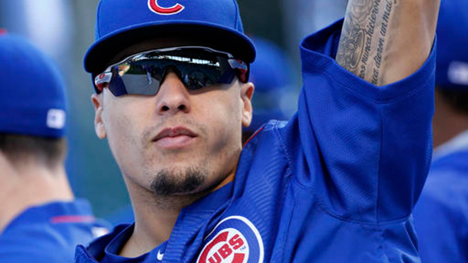 Chicago Cubs' Javier Baez works out during practice before baseball's National League Championship Series against the Los Angeles Dodgers, Friday, Oct. 14, 2016, in Chicago. The Cubs host Game 1 of the series against the Dodgers on Saturday. (AP Photo/Nam Y. Huh)