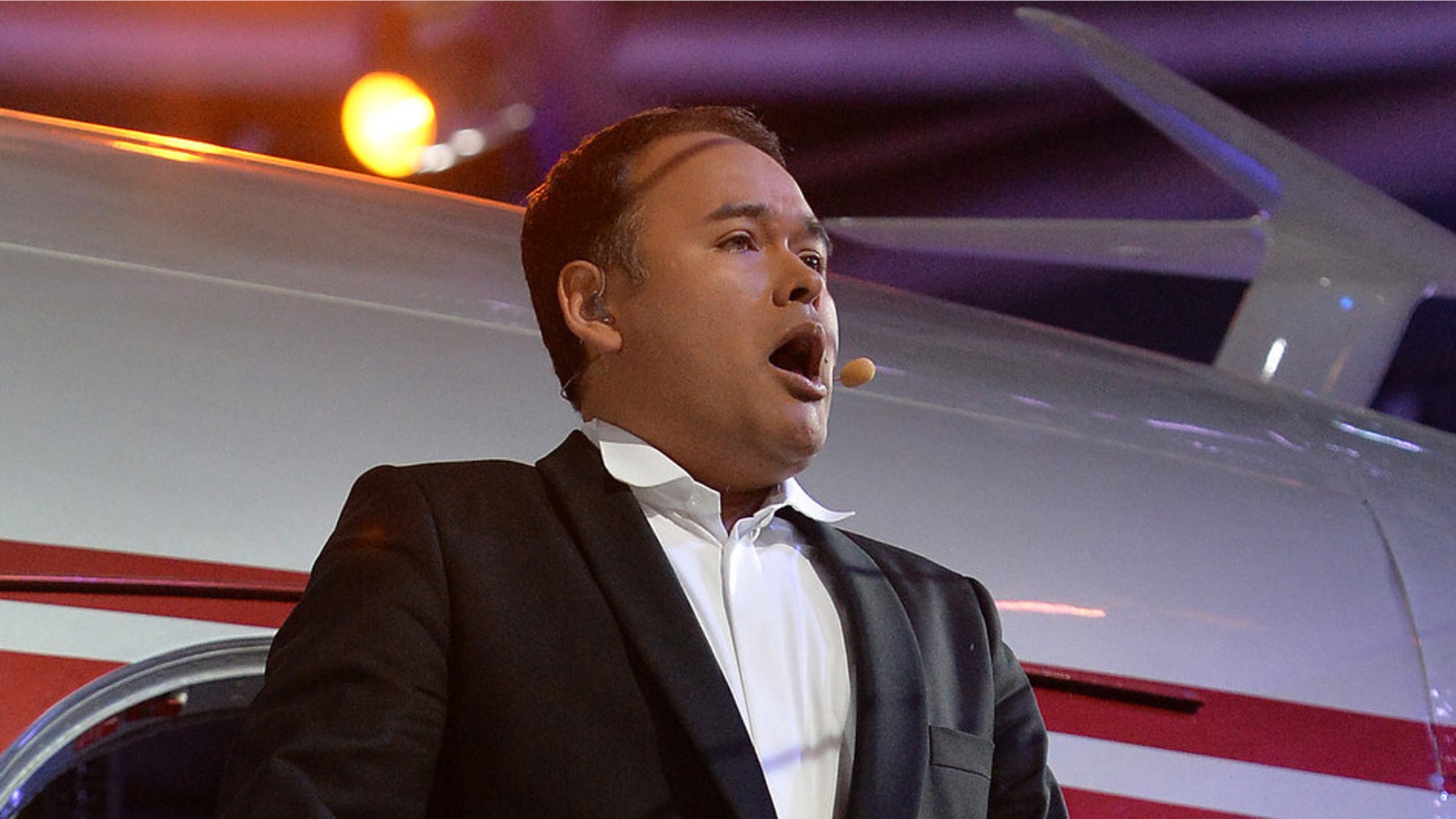 SALZBURG, AUSTRIA - AUGUST 24: Javier Camarena (Belmonte) performs during 'The Abduction from the Seraglio' (Die Entfuehrung aus dem Serail) rehearsal at Hangar-7 on August 24, 2013 in Salzburg, Austria. (Photo by Mandl/Getty Images)