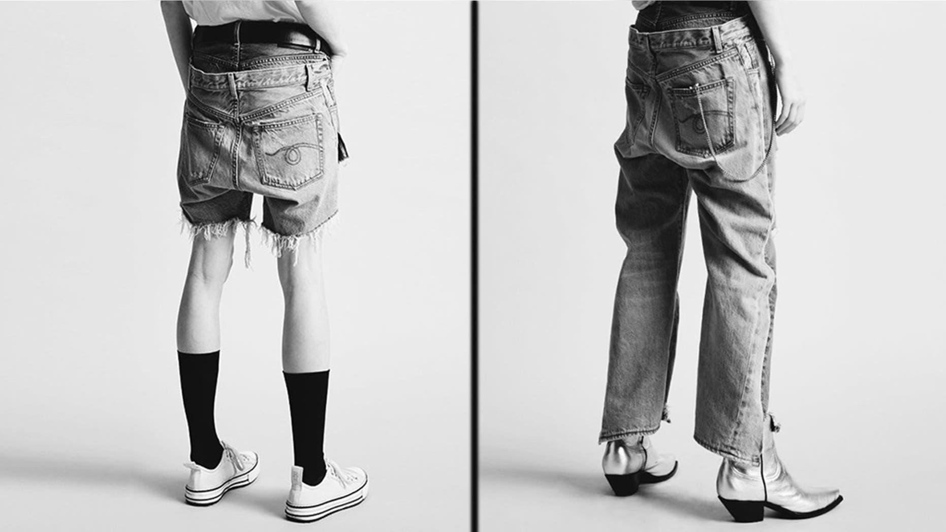 The "Double Back" shorts and jeans by R13 may be the craziest denim items to hit the market yet.