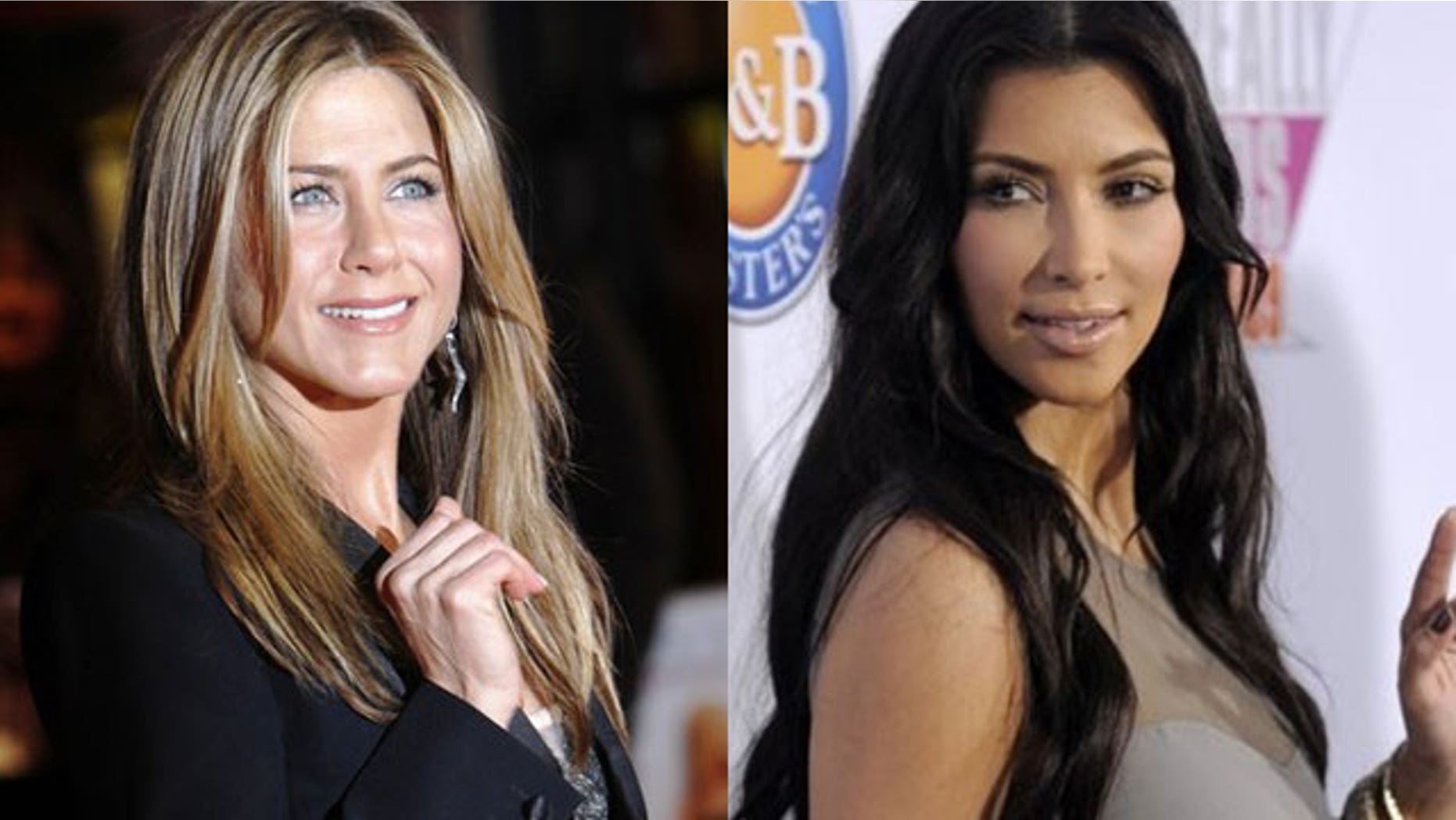 Jennifer Aniston (left) and Kim Kardashian