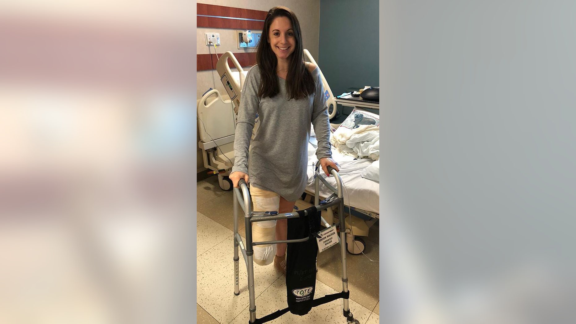 Jenn Andrews, 33, had her foot amputated after her pedicurist discovered a lump that was found to be cancerous.