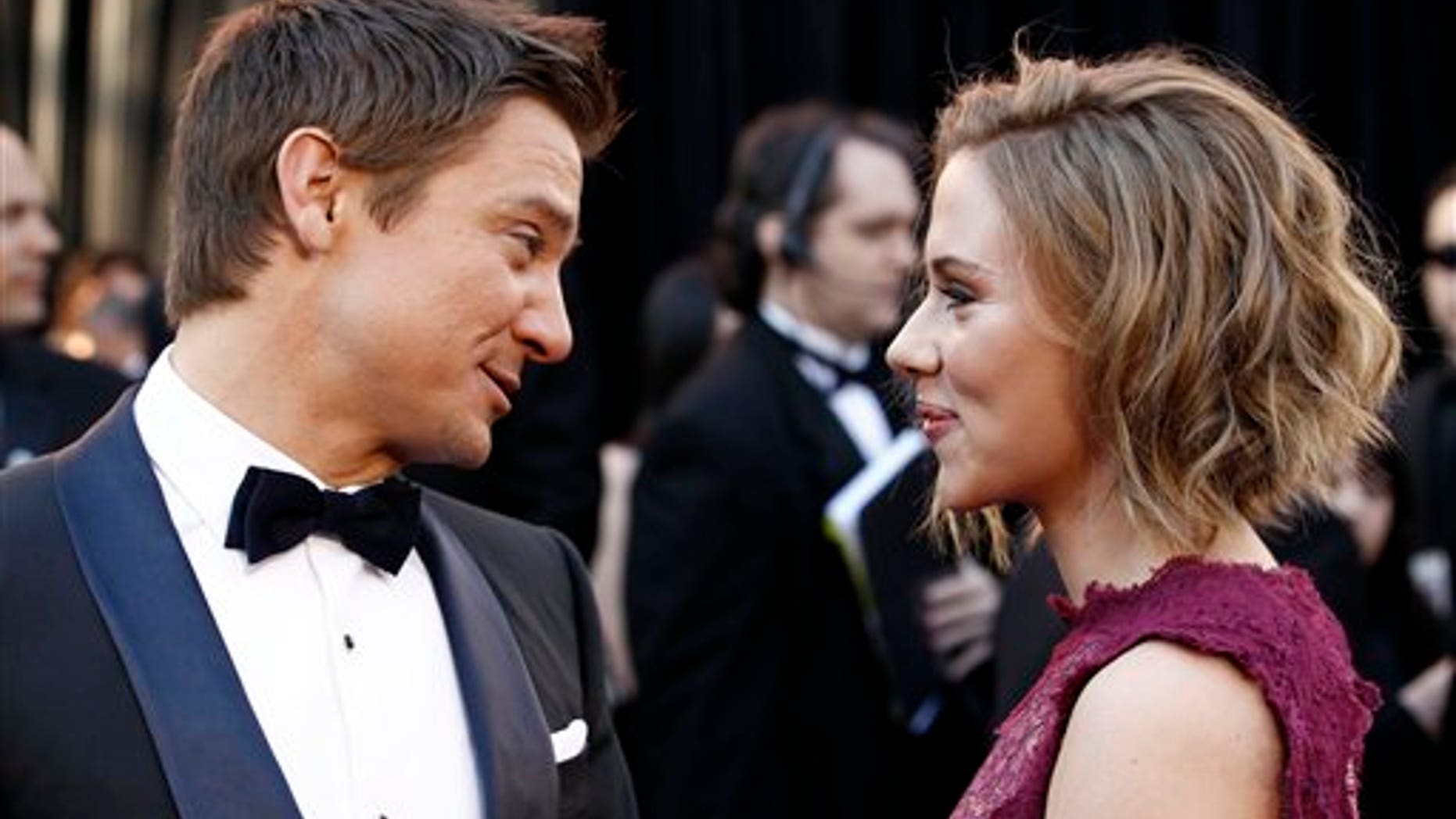 Jeremy Renner and Scarlett Johannson. (AP)