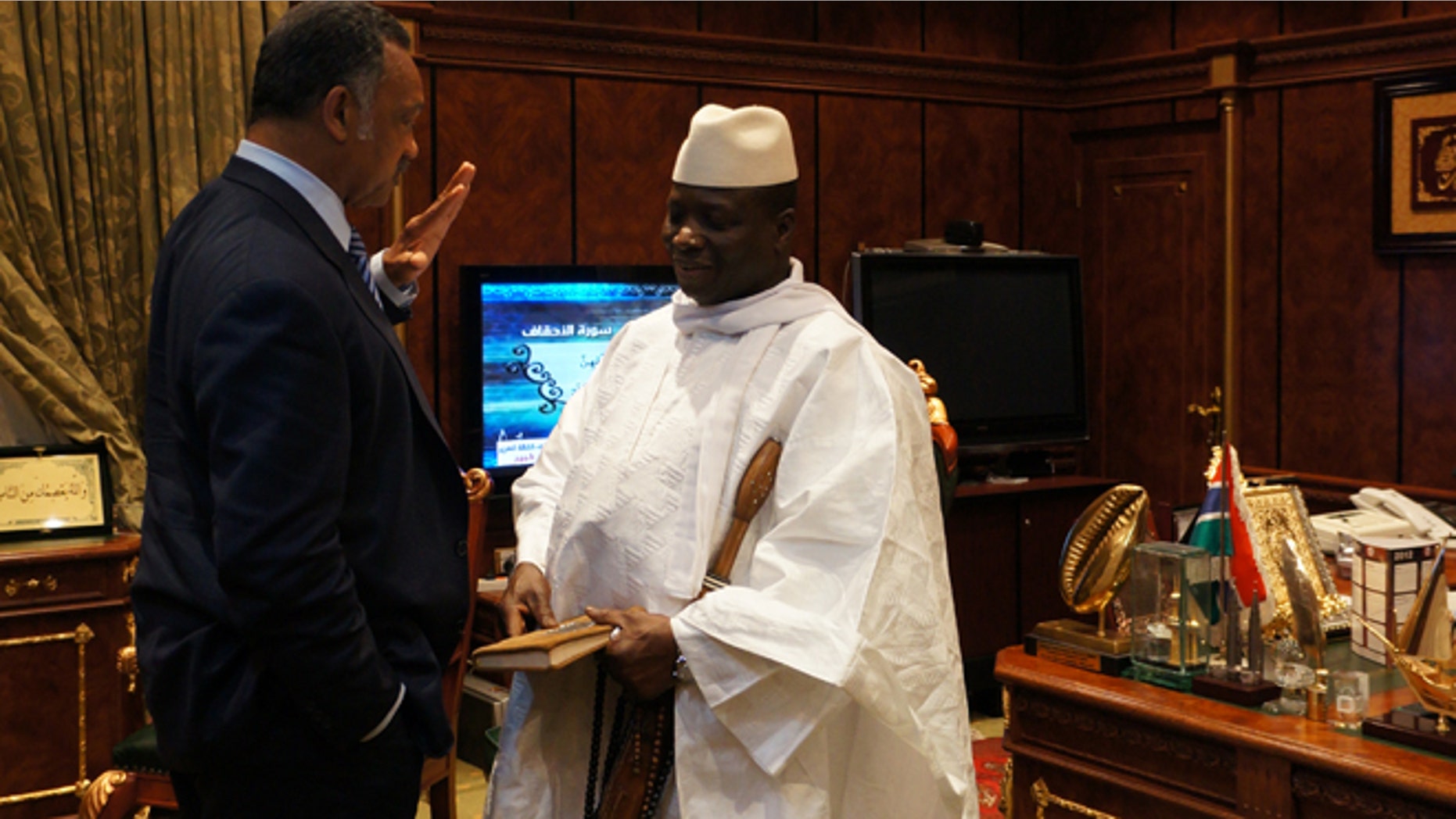 Sept. 17, 2012: The Rev. Jesse Jackson meets with Gambian President Yayha Jammeh