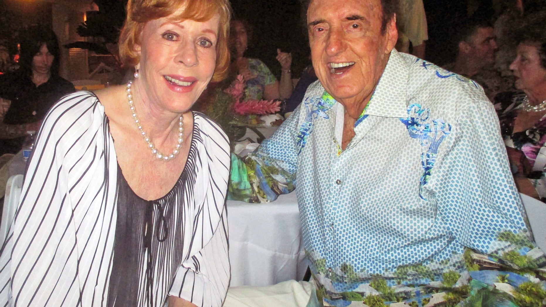 June 12, 2015. Jim Nabors and his friend and longtime collaborator in comedy Carol Burnett celebrate Nabors' 85th birthday with nearly 300 people at his home in Honolulu.