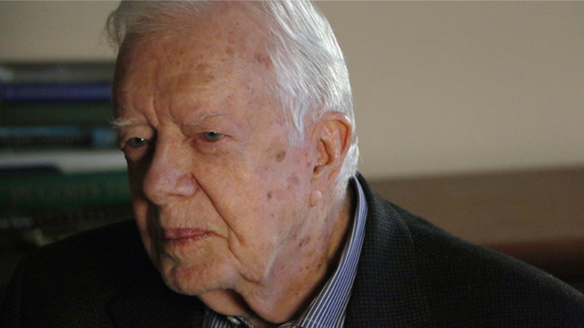 Former president Jimmy Carter discusses his latest book, "A Full Life," at the Carter Center, Wednesday, July 15, 2015, in Atlanta. Carter says he supports the historic deal to curb Iran's nuclear program, saying the U.S.-led agreement is "a major step in the right direction." (AP Photo/Ron Harris
