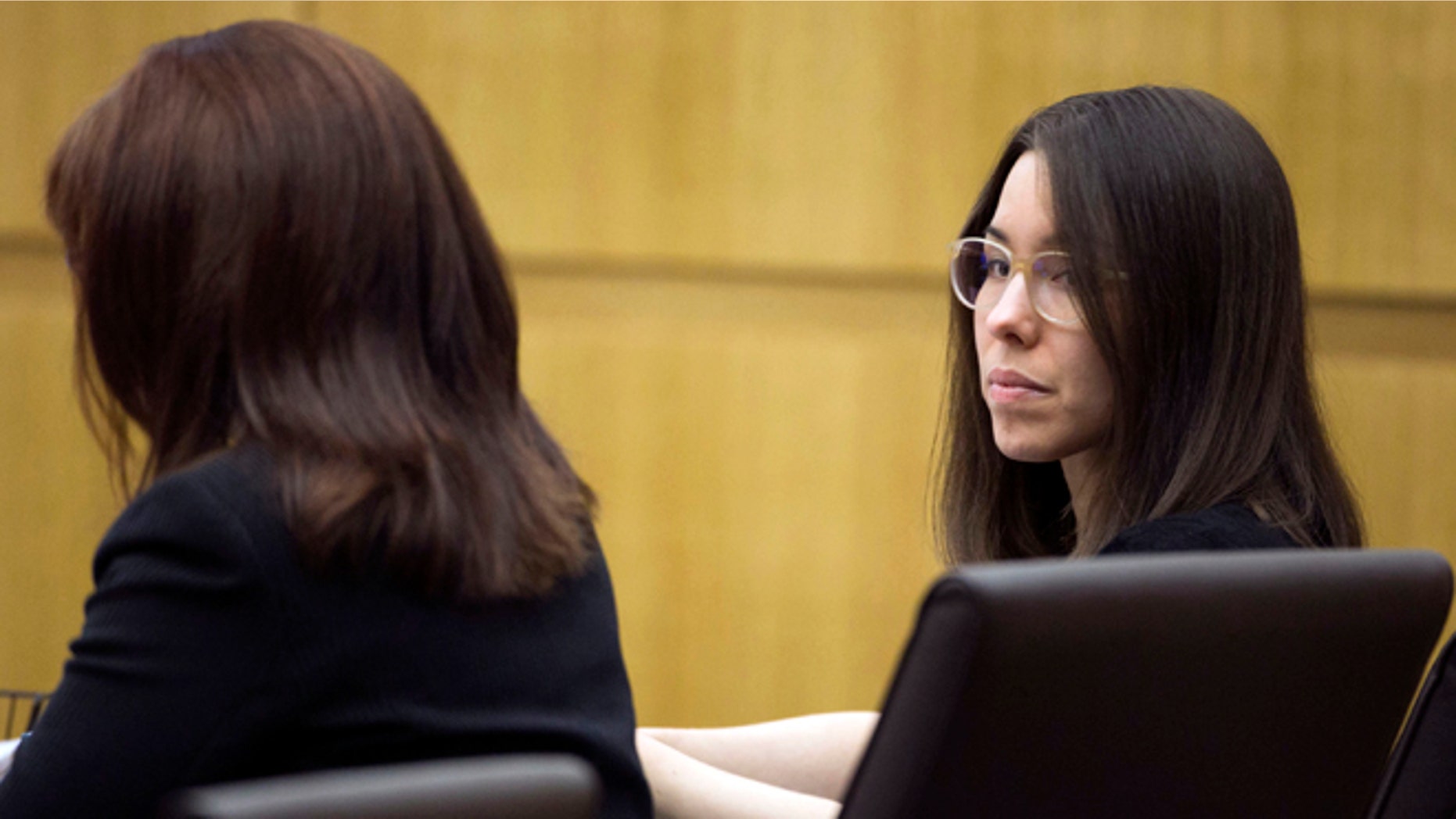 Jodi Arias looks on during the sentencing phase retrial of Jodi Arias at Maricopa County Superior Court in Phoenix on Thursday, Oct. 30, 2014. Arias was found guilty of first degree murder in the death of former boyfriend Travis Alexander, but the jury hung on the penalty phase, life in prison or the death sentence. (AP Photo/The Arizona Republic,David Wallace, Pool)