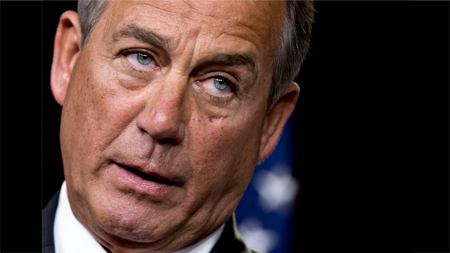 FILE - This Nov. 29, 2012 file photo shows House Speaker John Boehner of Ohio speaking to reporters on Capitol Hill in Washington.