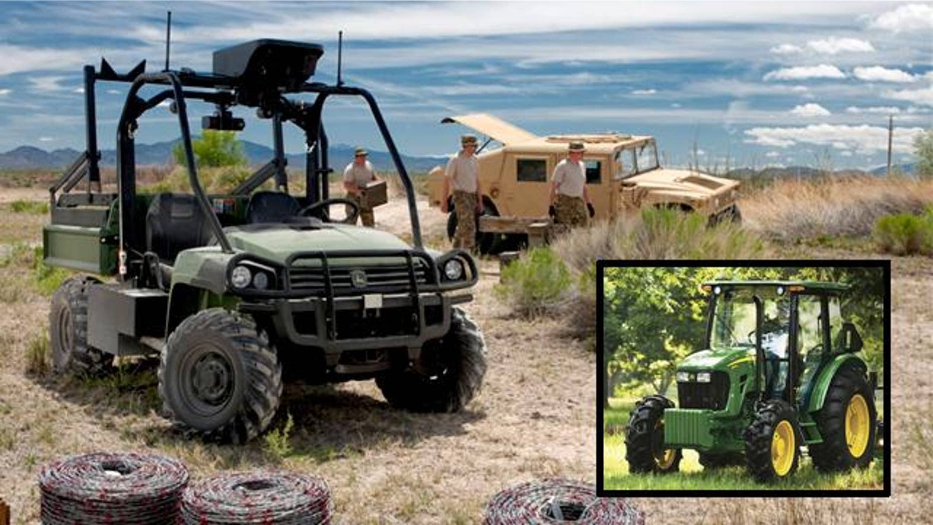 You probably know John Deere from its tractors and lawn mowers. But the storied American company also makes some killer military gear.
