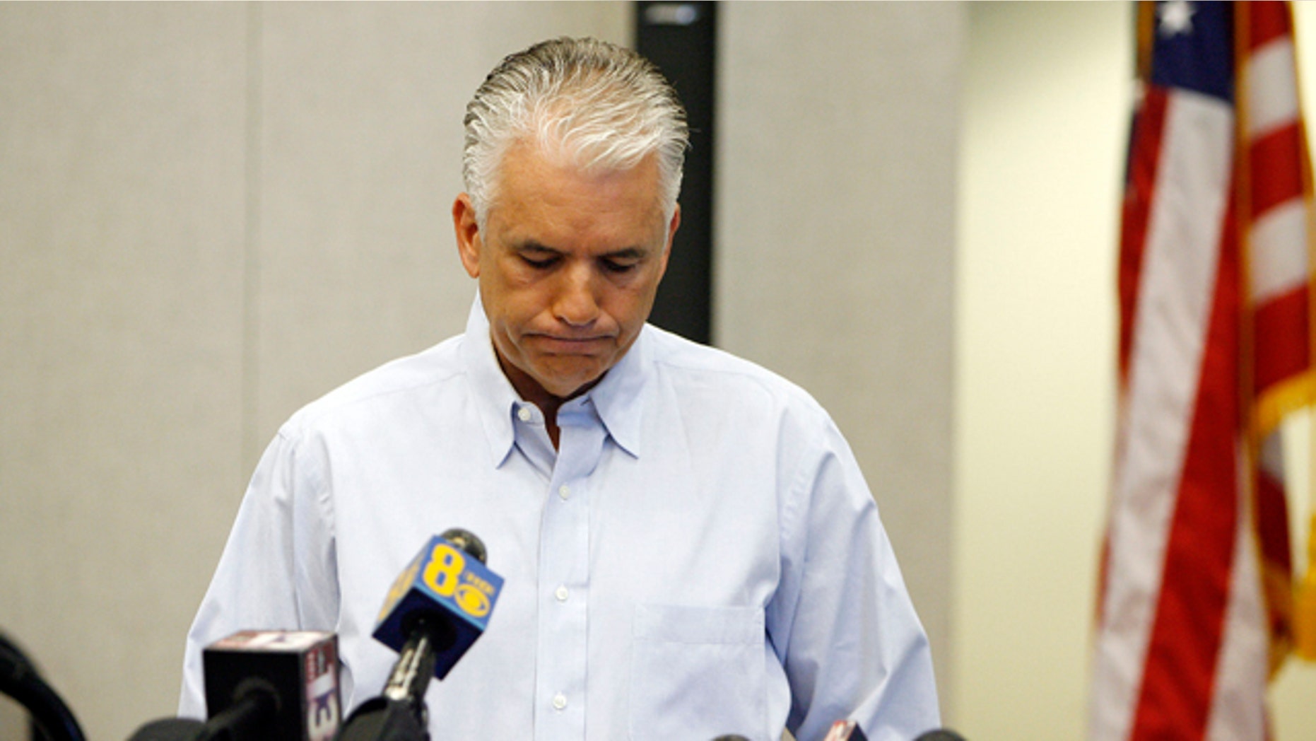 FILE - In this June 16, 2009 photo, Sen. John Ensign, R-Nev. speaks at a news conference at the Lloyd D. George Federal building in Las Vegas. (AP Photo/Isaac Brekken)
