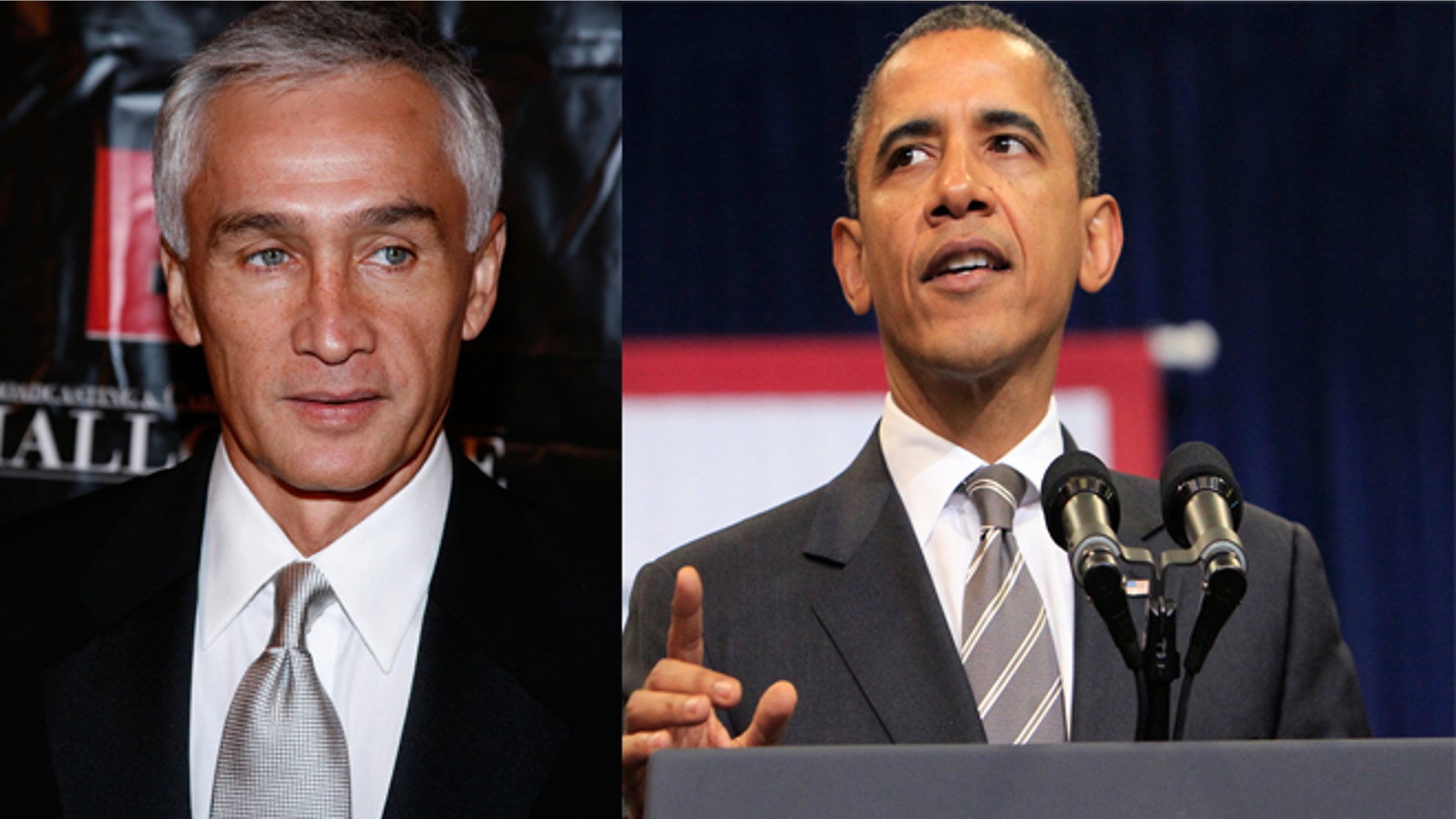 (Left) Jorge Ramos, Univision Anchor, and (Right) President Barack Obama.