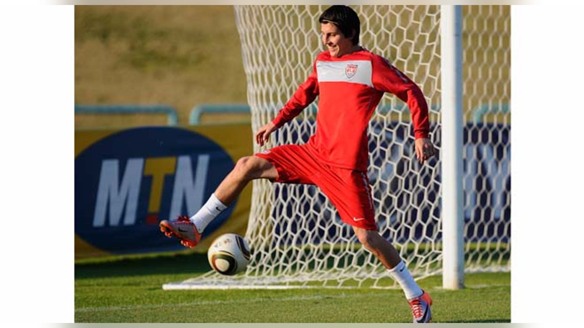 PRETORIA, SOUTH AFRICA - JUNE 24: Jose Torres of USA controls the ball during training session on June 24, 2010 in Pretoria, South Africa. United States will play their second round World Cup match against Ghana on Saturday, June 26, 2010, at Royal Bafokeng Stadium in Rustenburg, South Africa. (Photo by Kevork Djansezian/Getty Images)