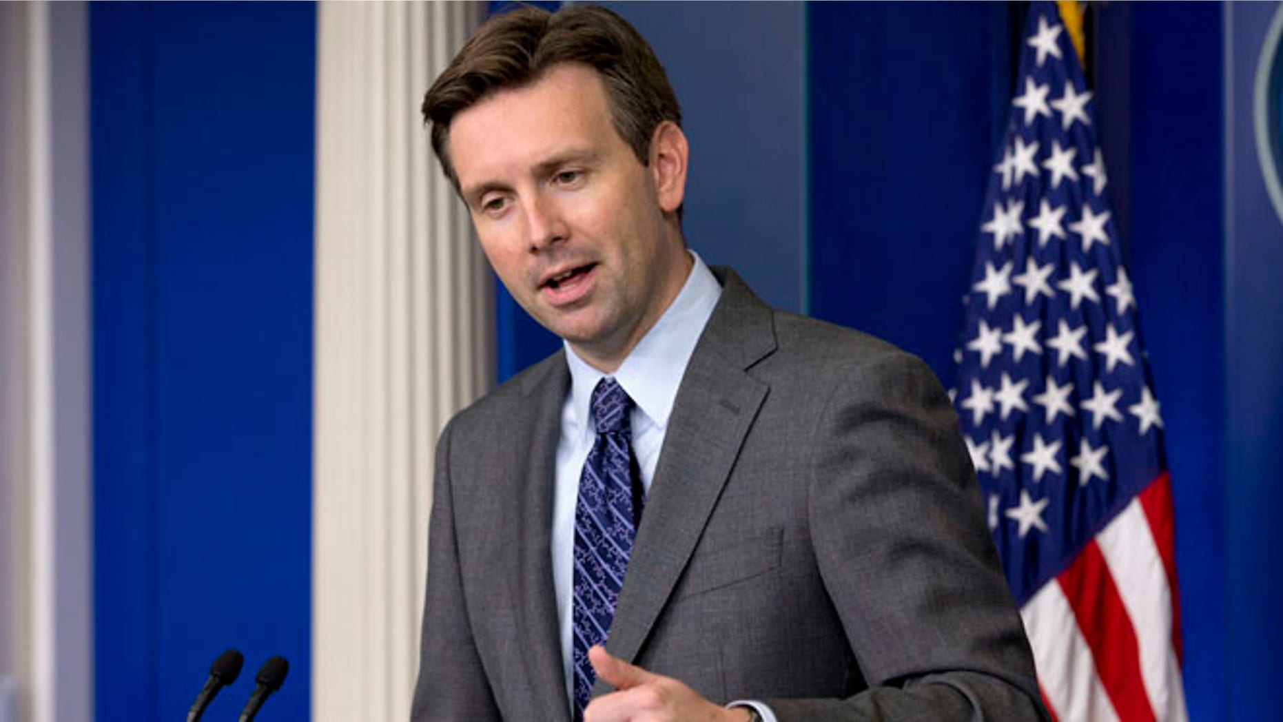 White House press secretary Josh Earnest speaks during his daily news briefing at the White House in Washington, Tuesday, July 15, 2014.