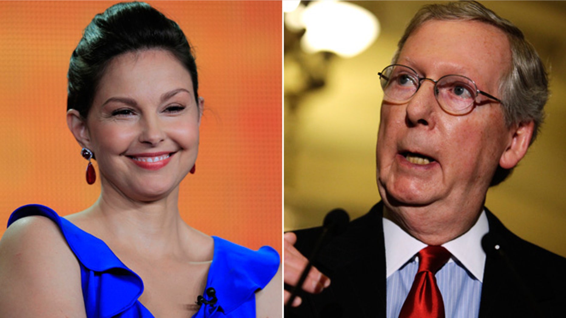 FILE: Undated: Actress Ashley Judd and Kentucky Republican Sen. Mitch McConnell.