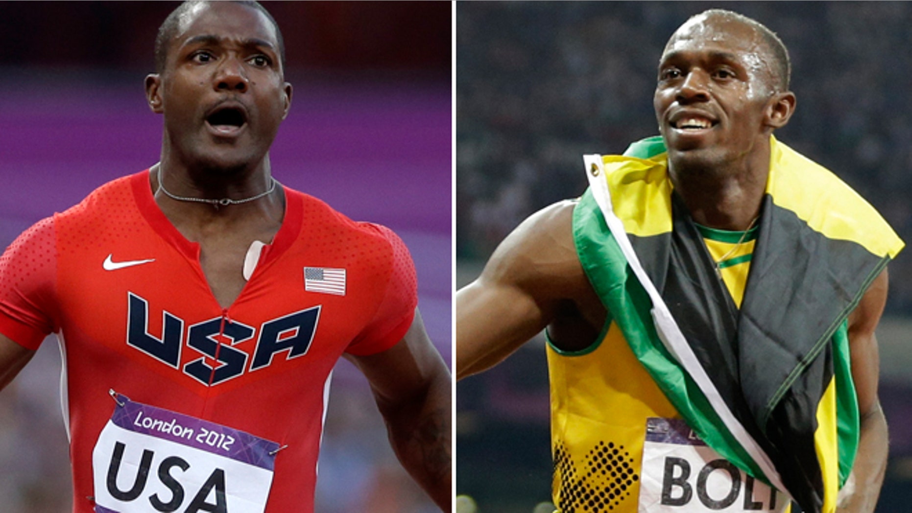 Justin Gatlin and the American relay team will face off Saturday against Usain Bolt and the Jamaican team in the 4x100-meter relay.