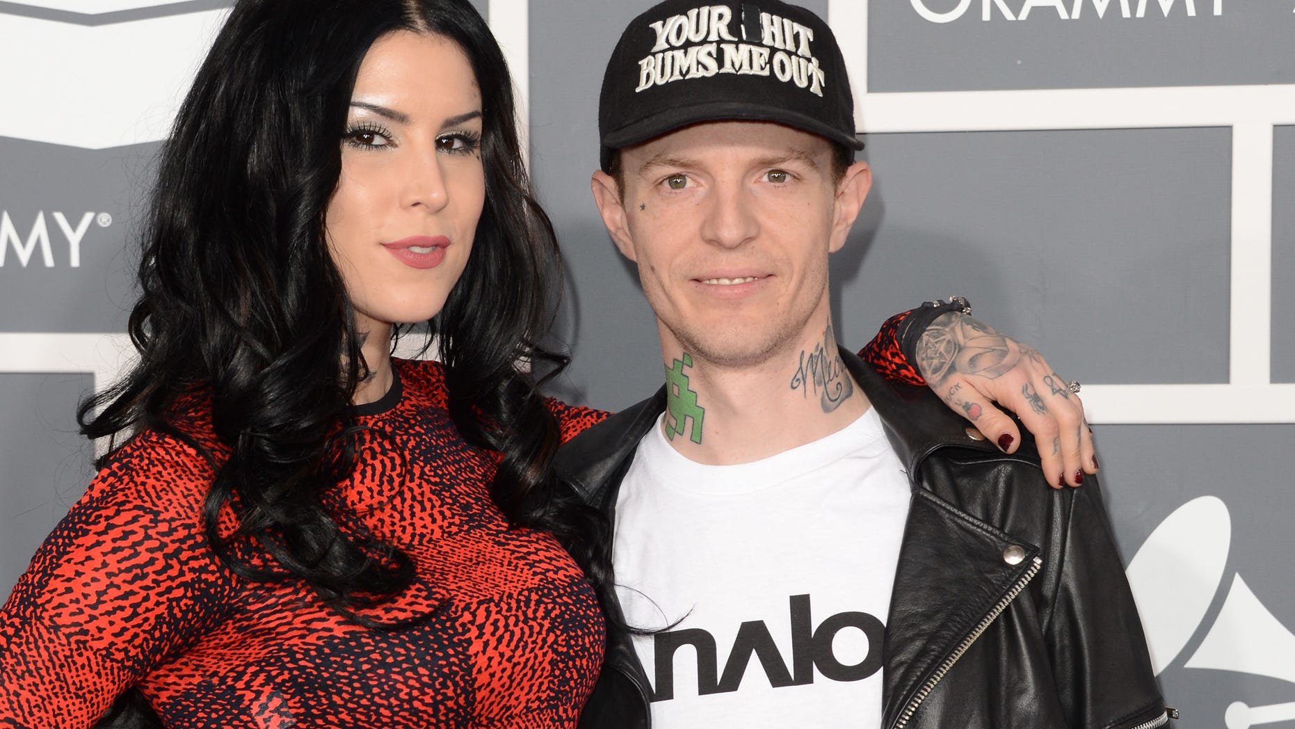 LOS ANGELES, CA - FEBRUARY 10: Tattoo artist Kat Von D (L) and DJ Deadmau5 arrive at the 55th Annual GRAMMY Awards at Staples Center on February 10, 2013 in Los Angeles, California. (Photo by Jason Merritt/Getty Images)
