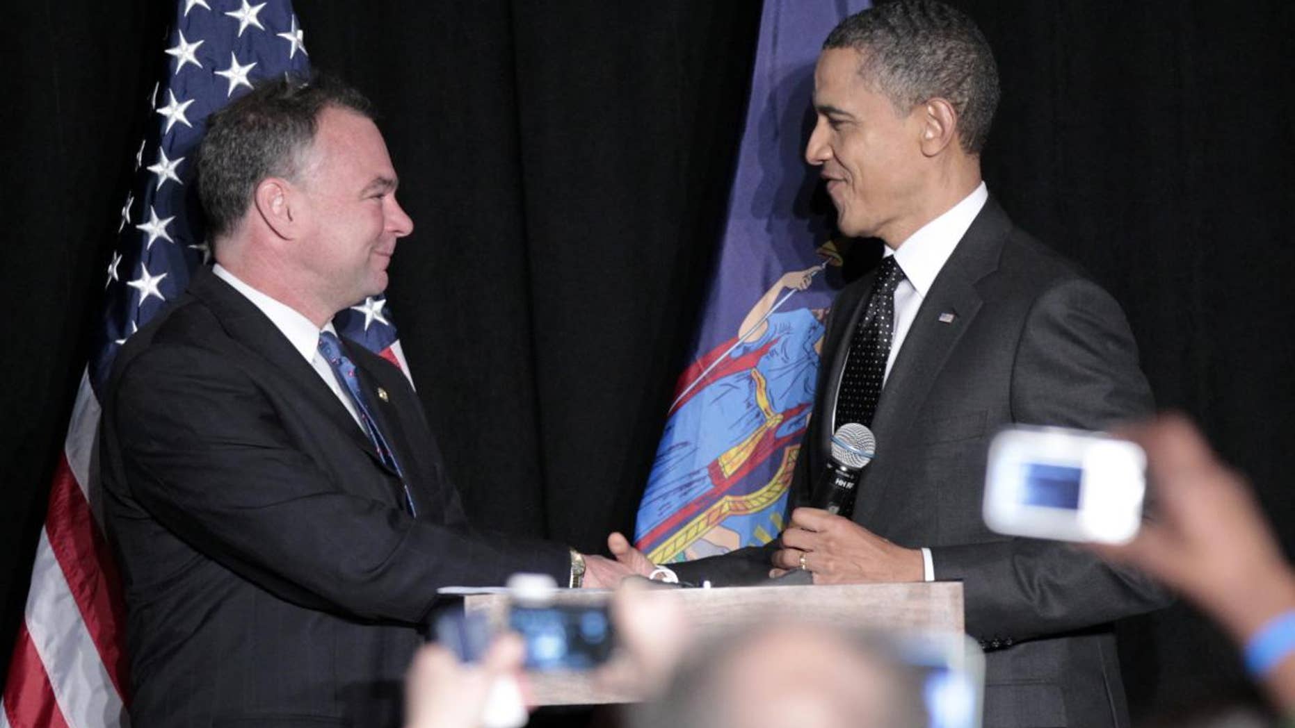 DNC Chairman Tim Kaine with President Obama in New York on Tuesday