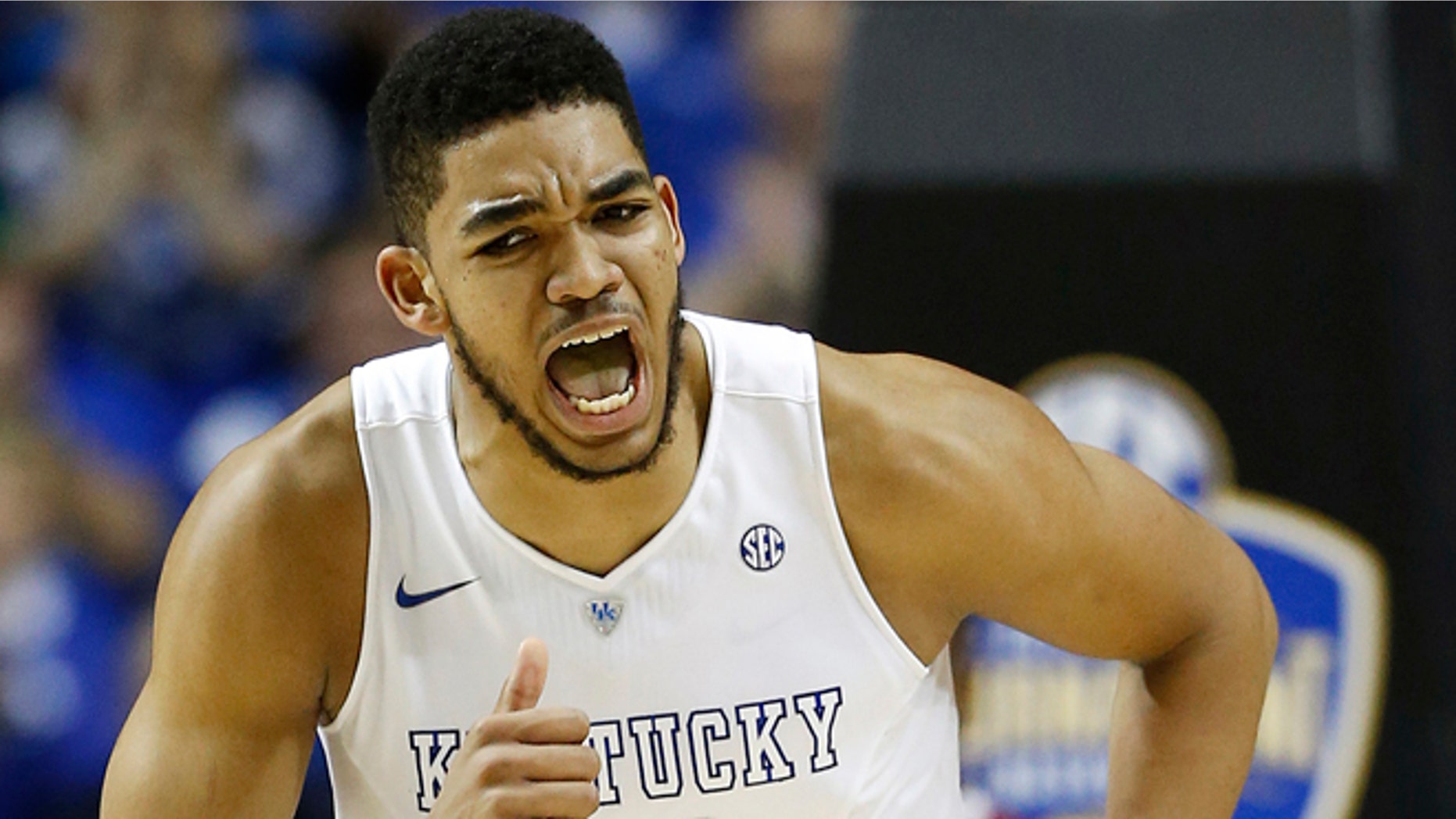 Karl-Anthony Towns during the Southeastern Conference tournament game in Nashville, Tenn. on March 15, 2015.