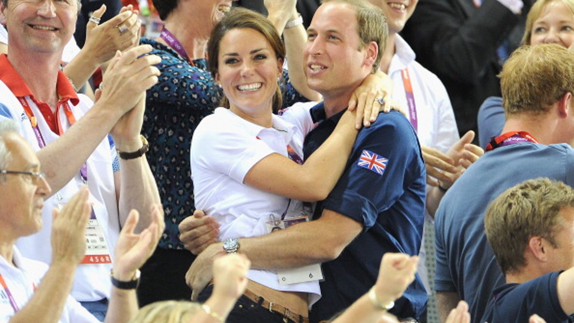 Catherine, Duchess of Cambridge and Prince William, Duke of Cambridge during Day 6 of the London 2012 Olympic Games.