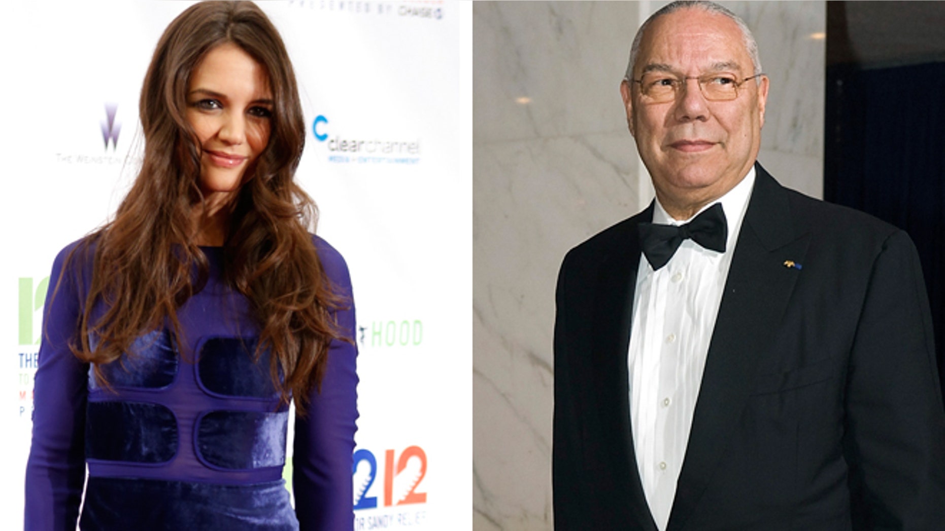 Katie Holmes, left, was reportedly spotted spending time with Colin Powell.
