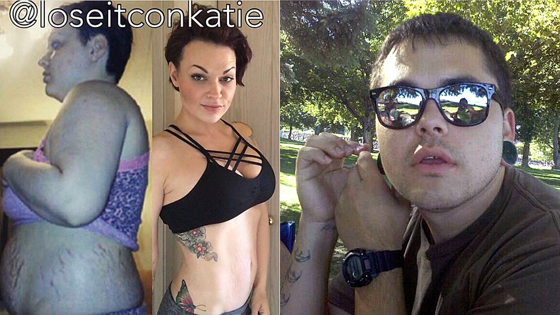 Katie Summers, left, who became a fitness coach and model after losing 98 pounds in a year, was arrested on suspicion of hitting and killing moped rider Leonel Birrueta.