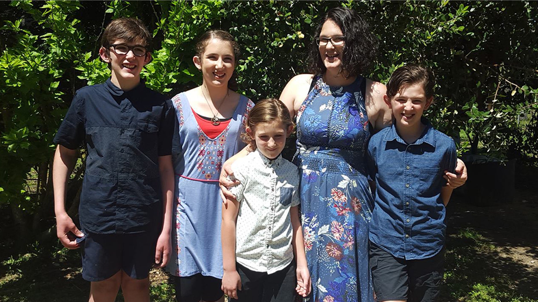 Katrina Miles (second from right) with her children Rylan, Taye, Kayden and Ayre (left to right). They were shot and killed in Australia's worst mass shooting in 22 years.